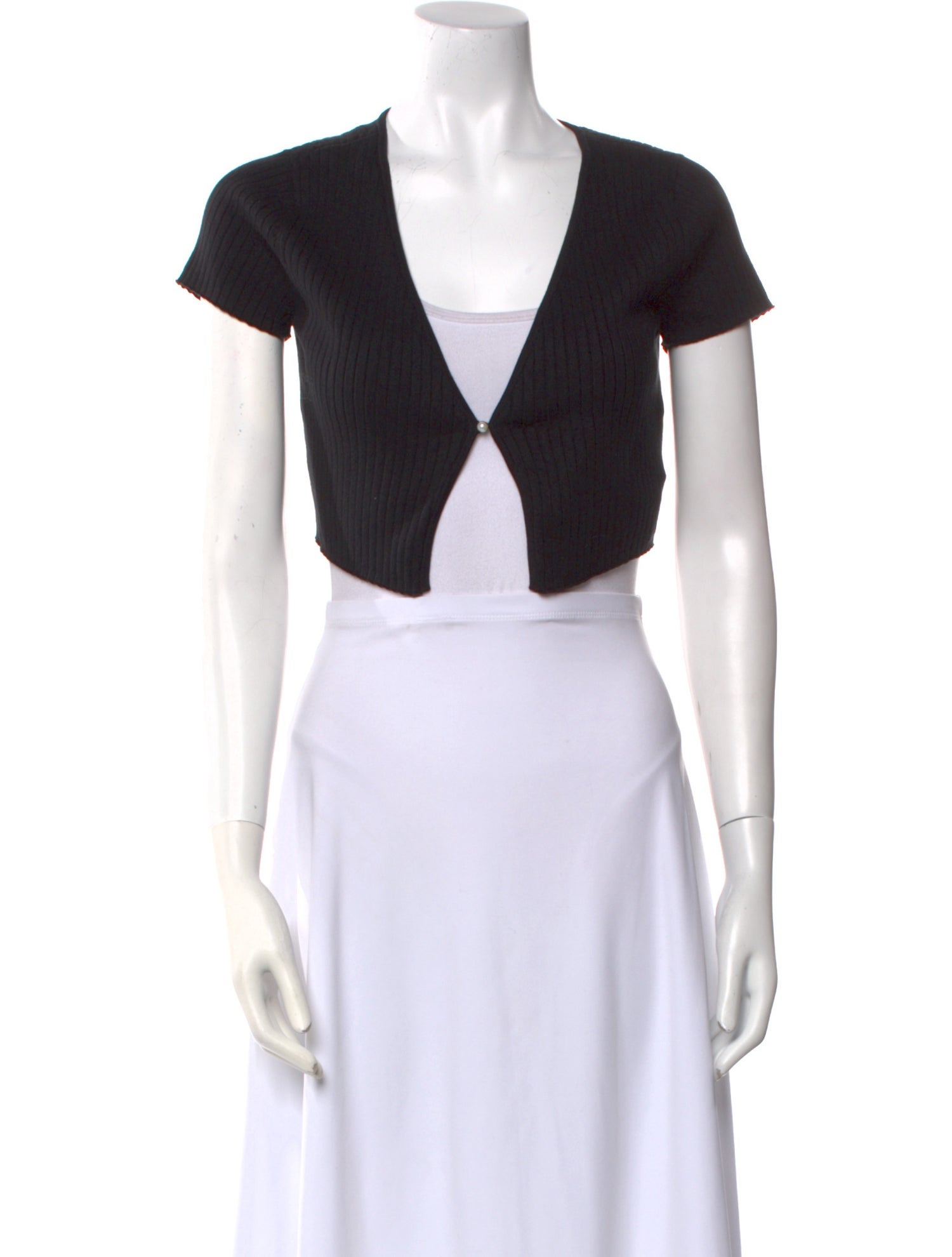 Reformation V-Neck Short Sleeve Crop Top