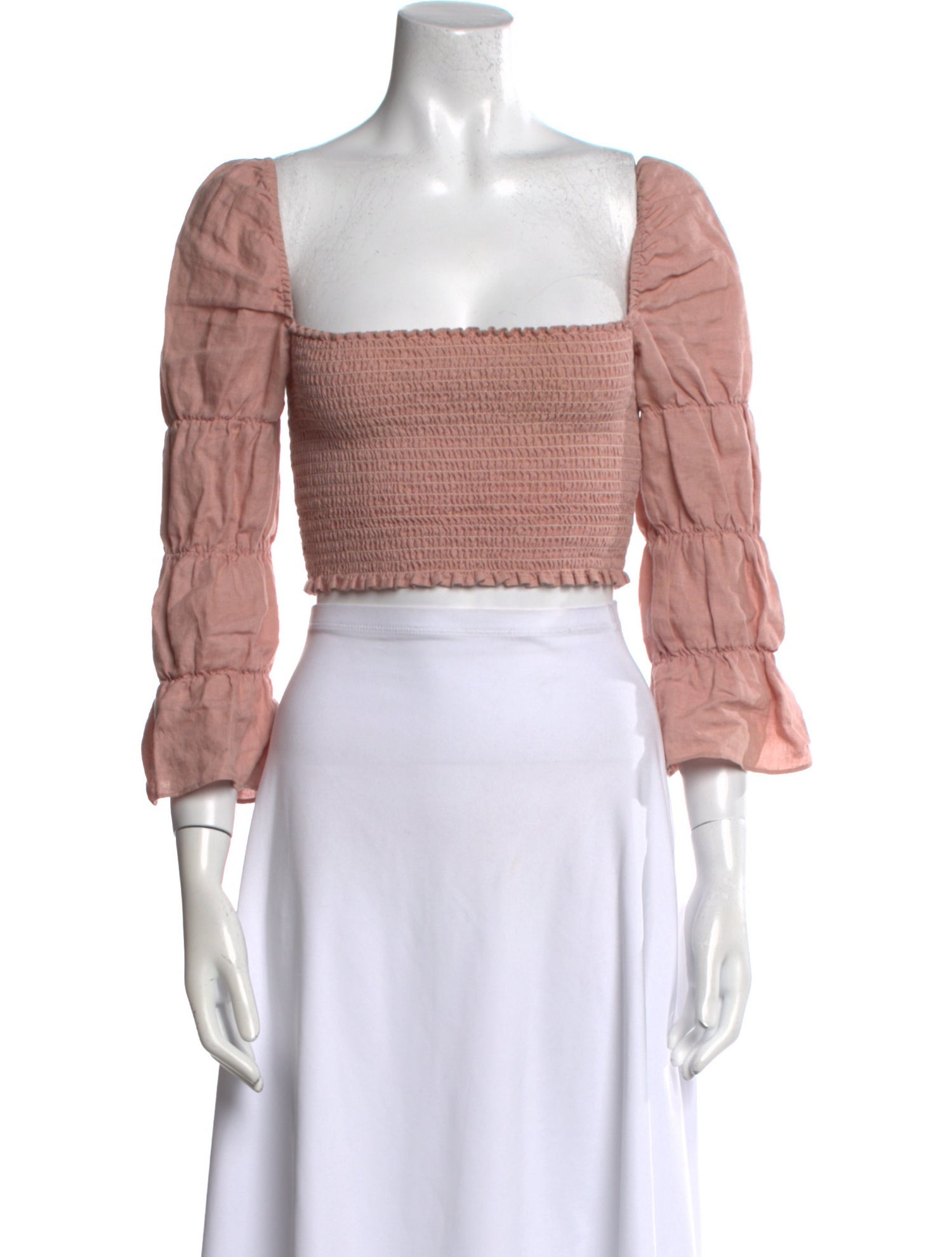 Reformation Linen Square Neckline Crop Top