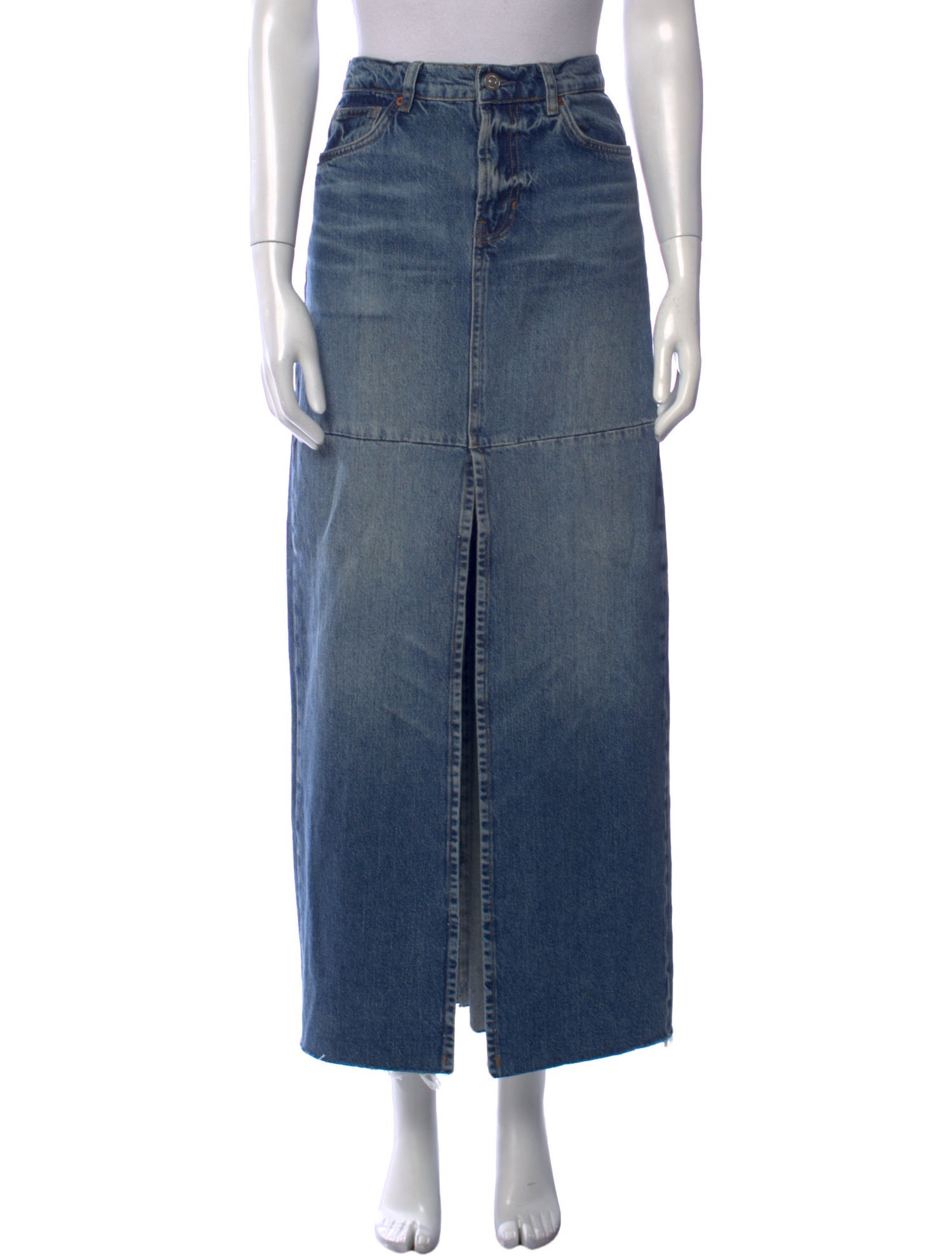 Reformation Distressed Accents Long Skirt