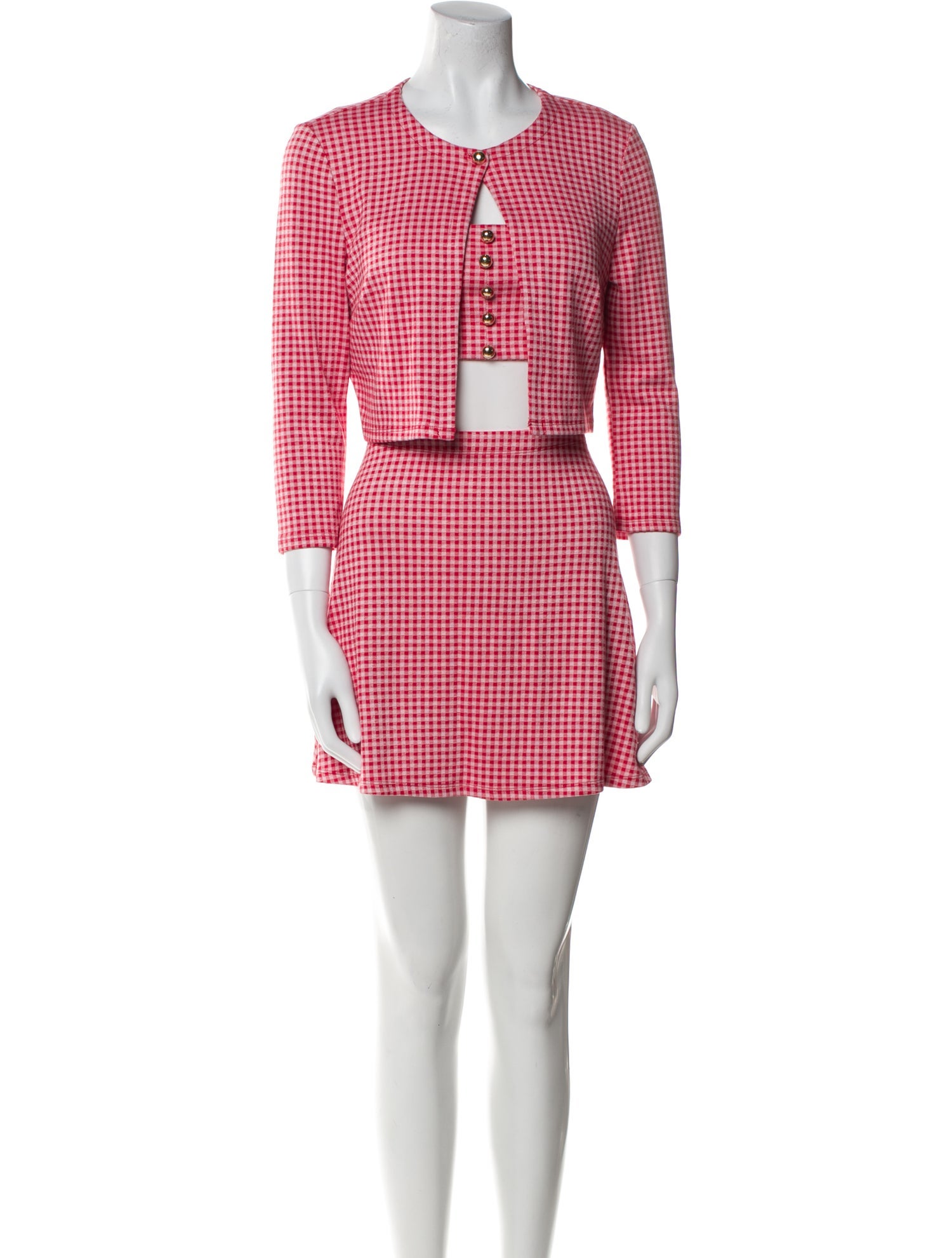 Reformation Plaid Print Skirt Set