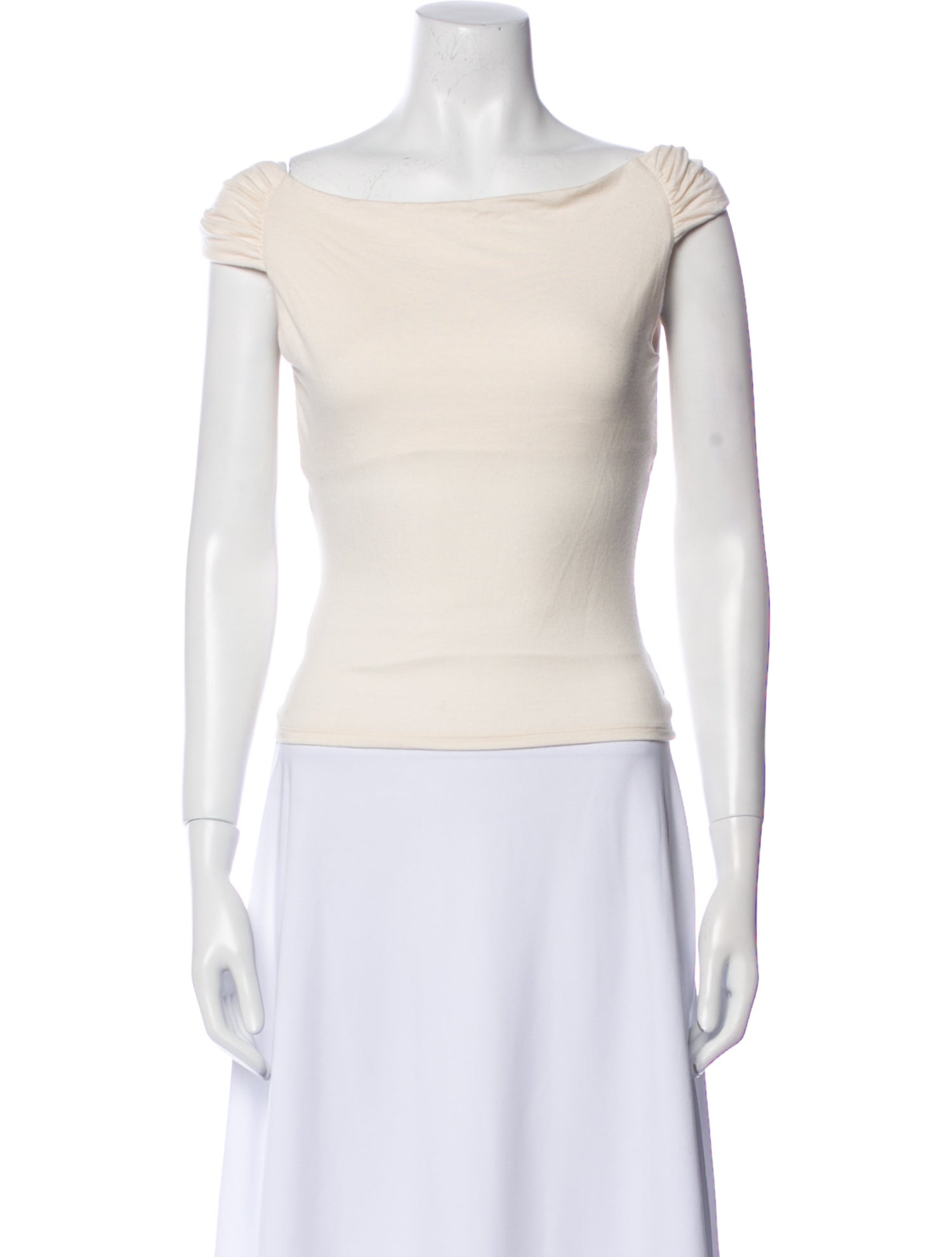 Reformation Bateau Neckline Short Sleeve Crop Top