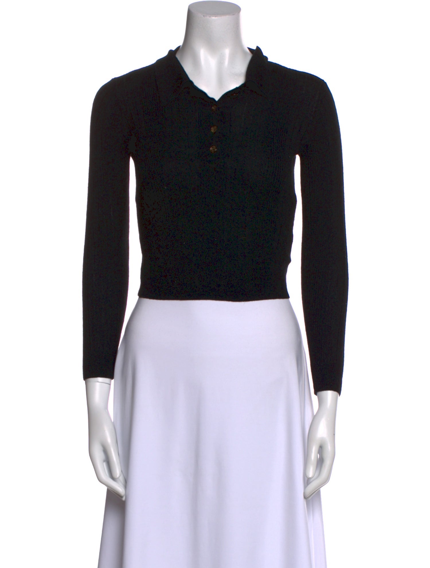 Reformation Merino Wool Long Sleeve Crop Top