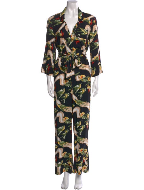 Reformation Printed V-Neck Jumpsuit