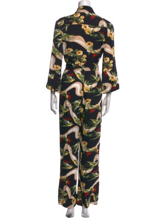 Reformation Printed V-Neck Jumpsuit