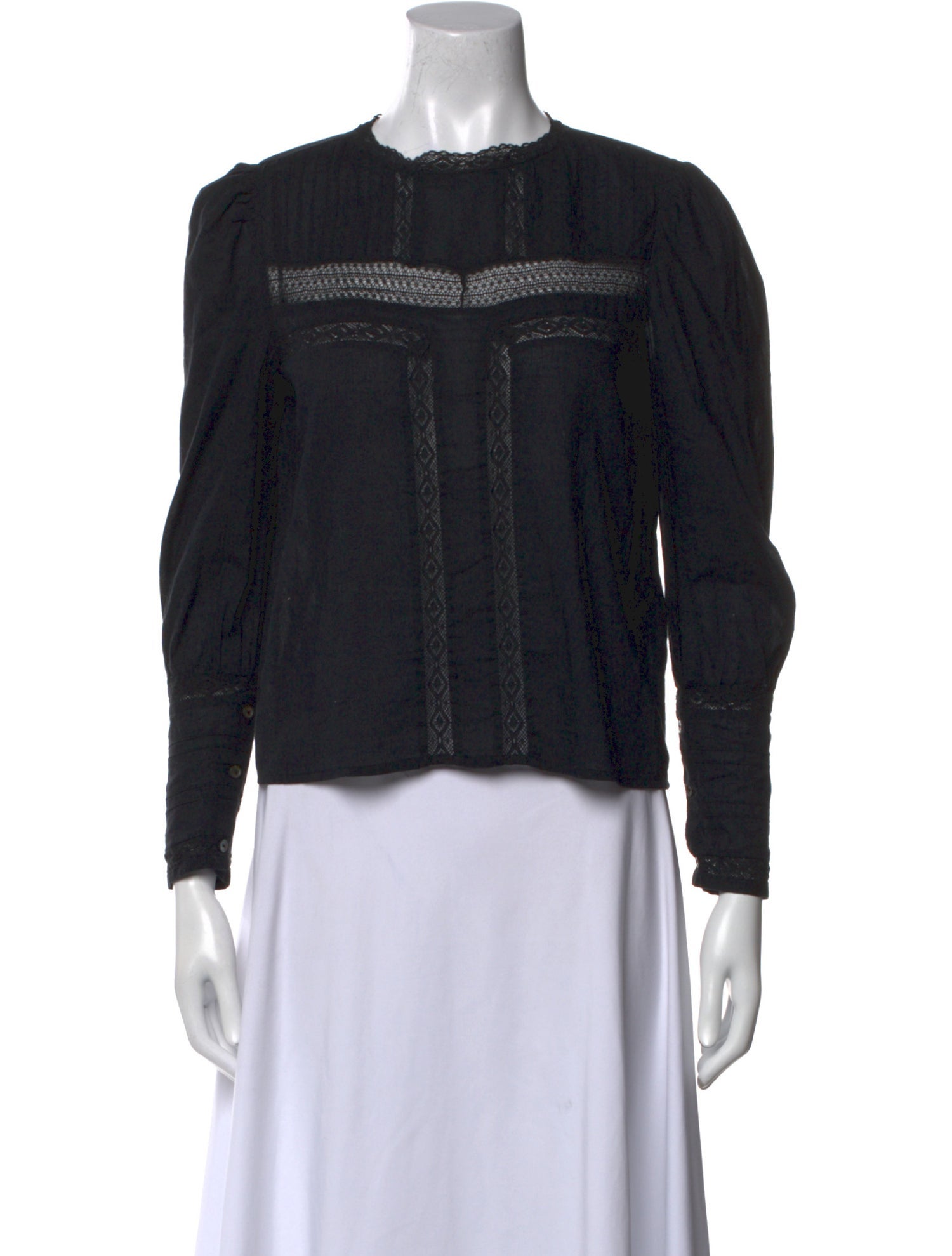 Reformation Crew Neck Long Sleeve Crop Top