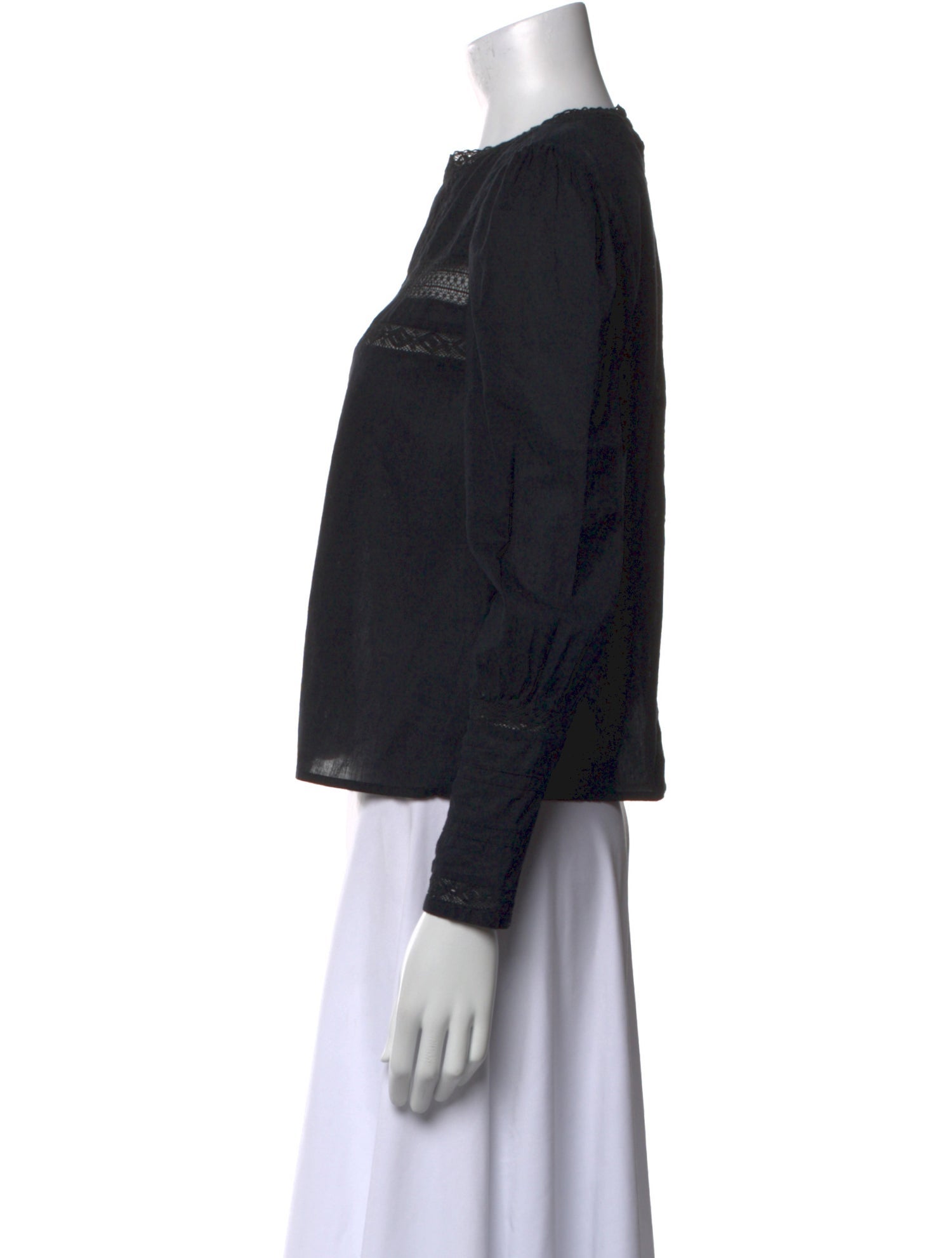 Reformation Crew Neck Long Sleeve Crop Top