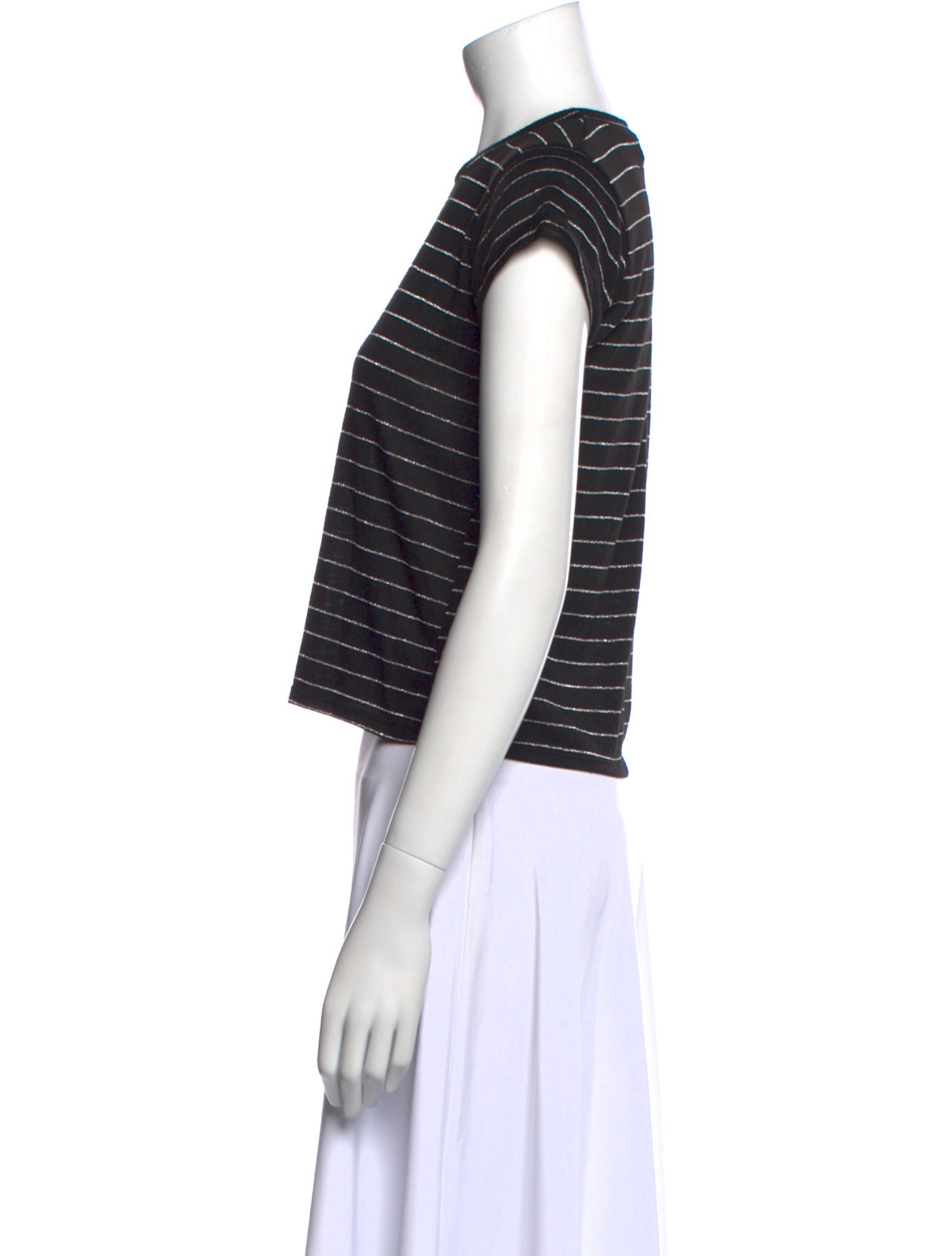 Reformation Striped Crew Neck Crop Top