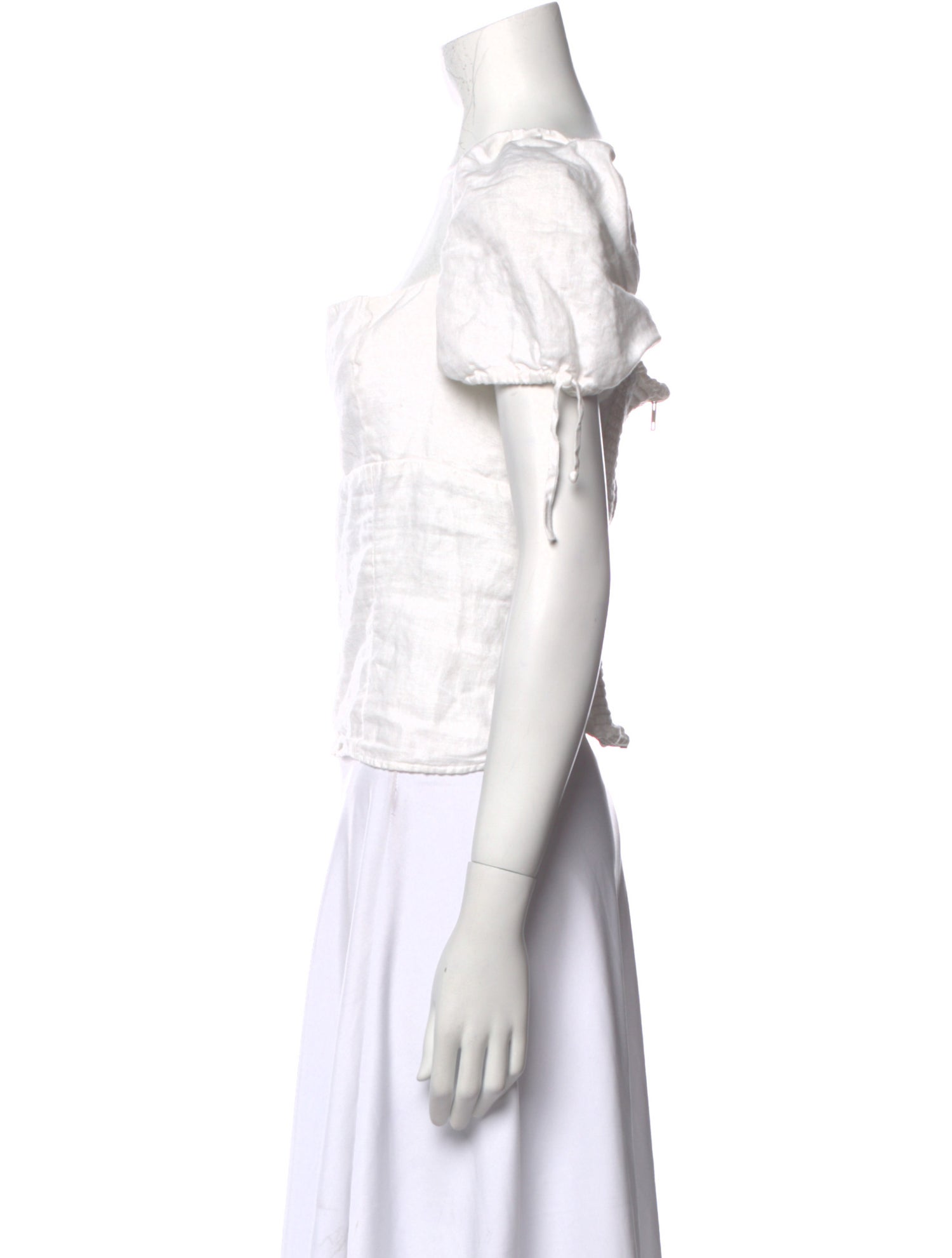 Reformation Linen Square Neckline Crop Top