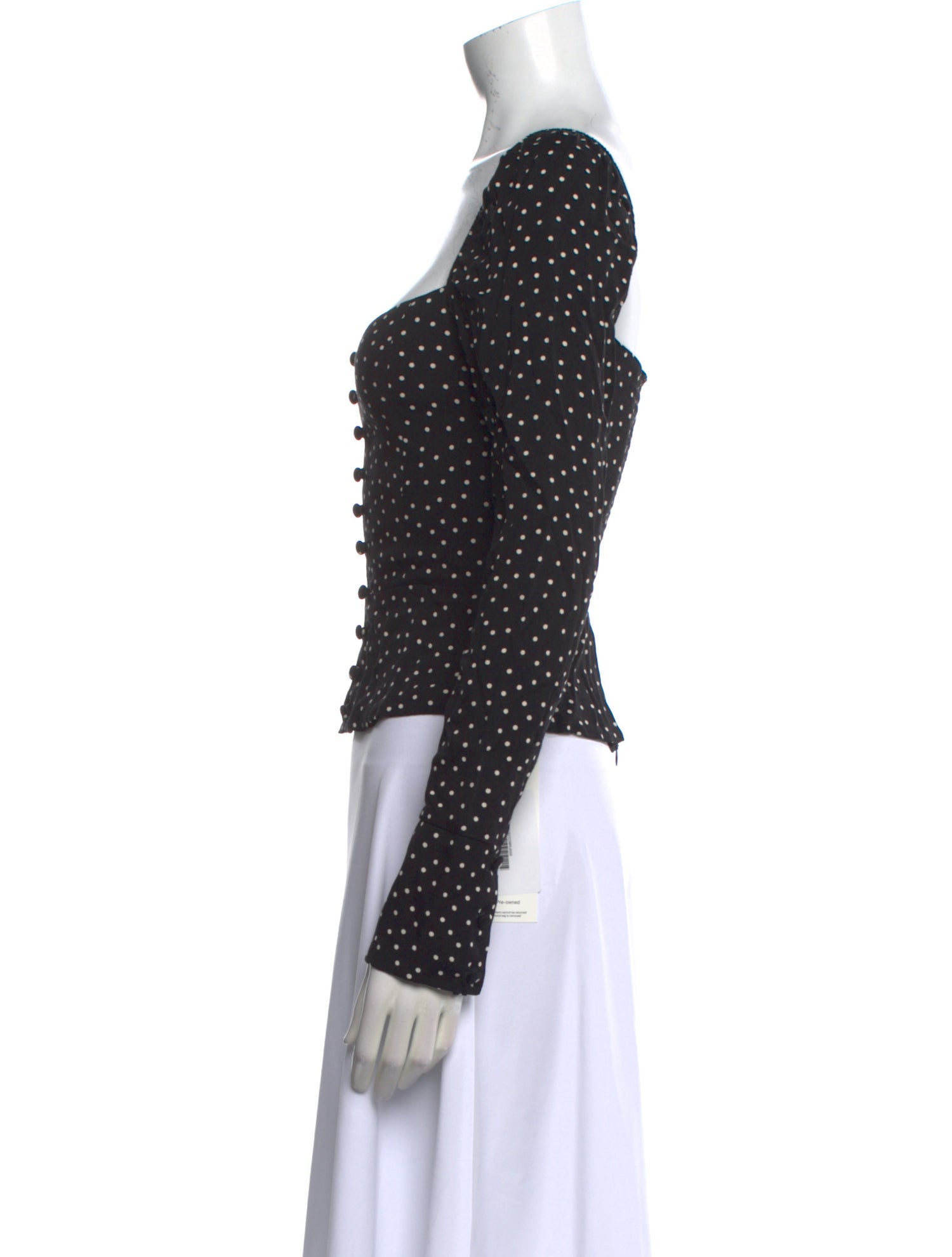 Reformation Polka Dot Print Square Neckline Crop Top