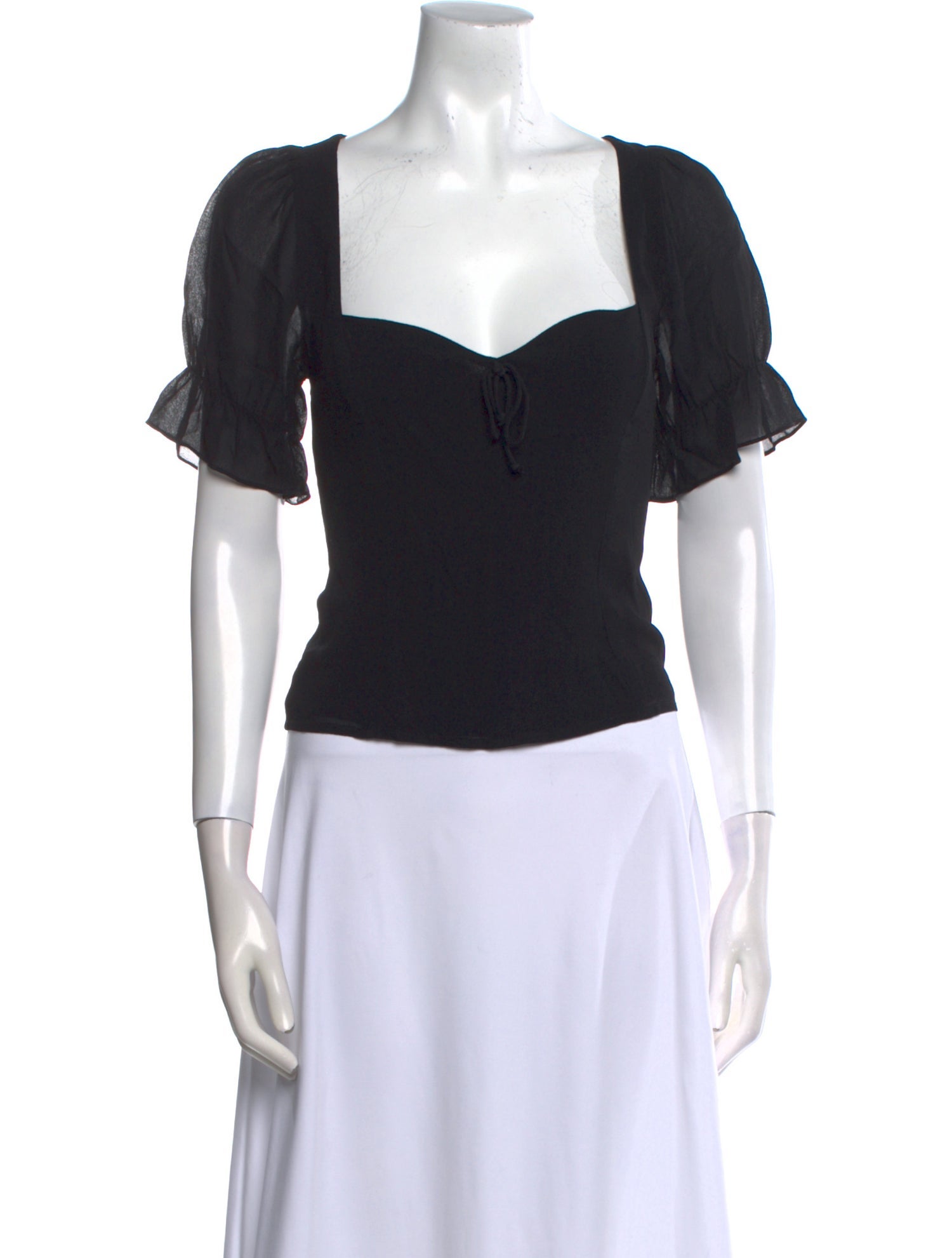 Reformation Square Neckline Short Sleeve Crop Top