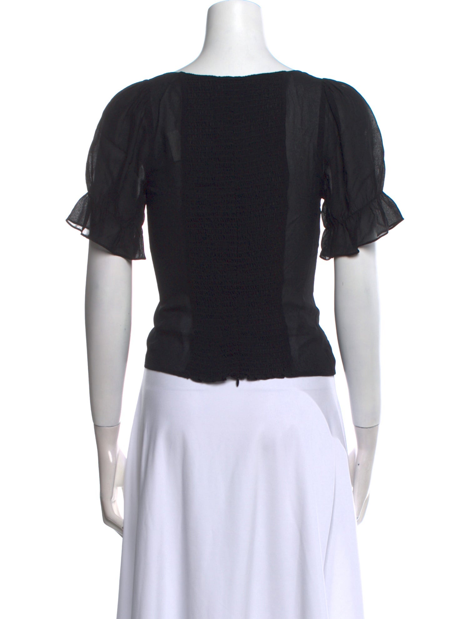 Reformation Square Neckline Short Sleeve Crop Top