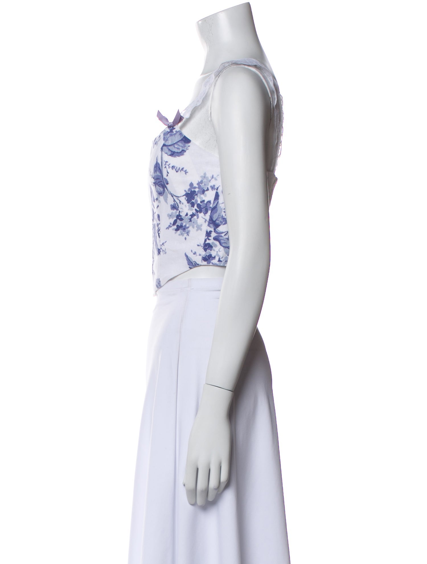 Reformation Linen Floral Print Crop Top