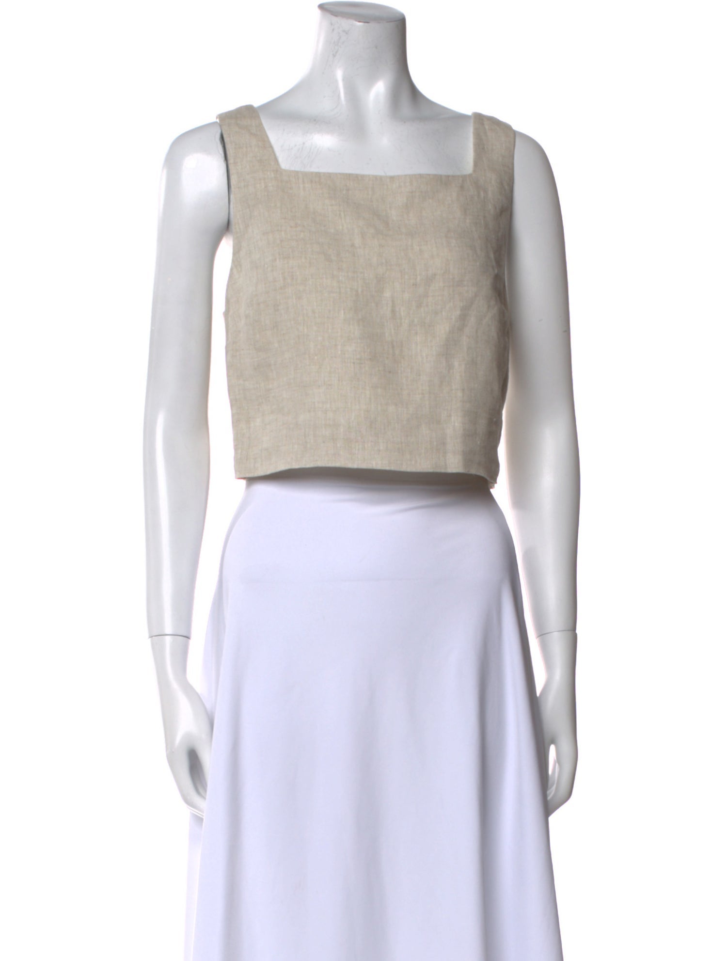 Reformation Linen Square Neckline Crop Top