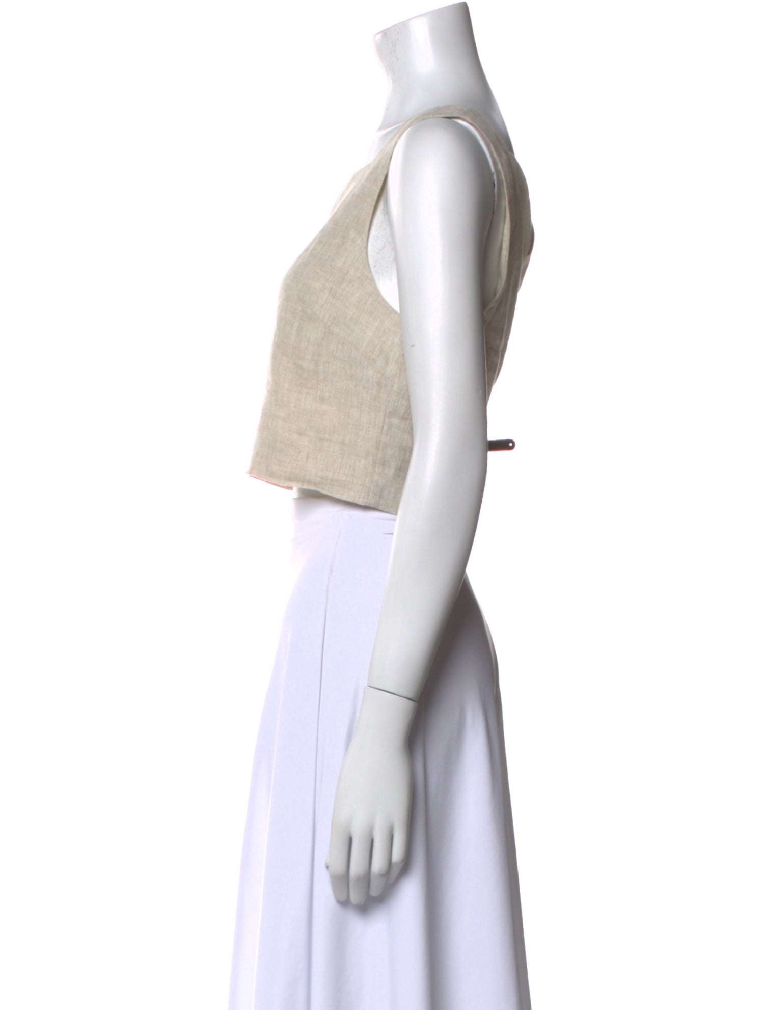 Reformation Linen Square Neckline Crop Top