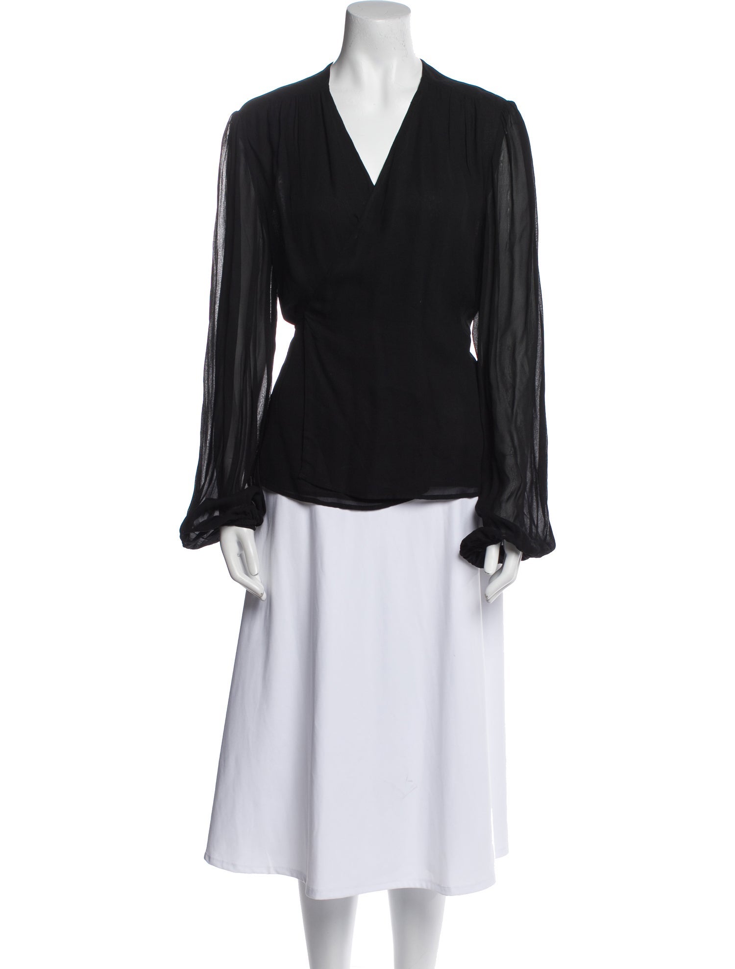 Reformation V-Neck Long Sleeve Top