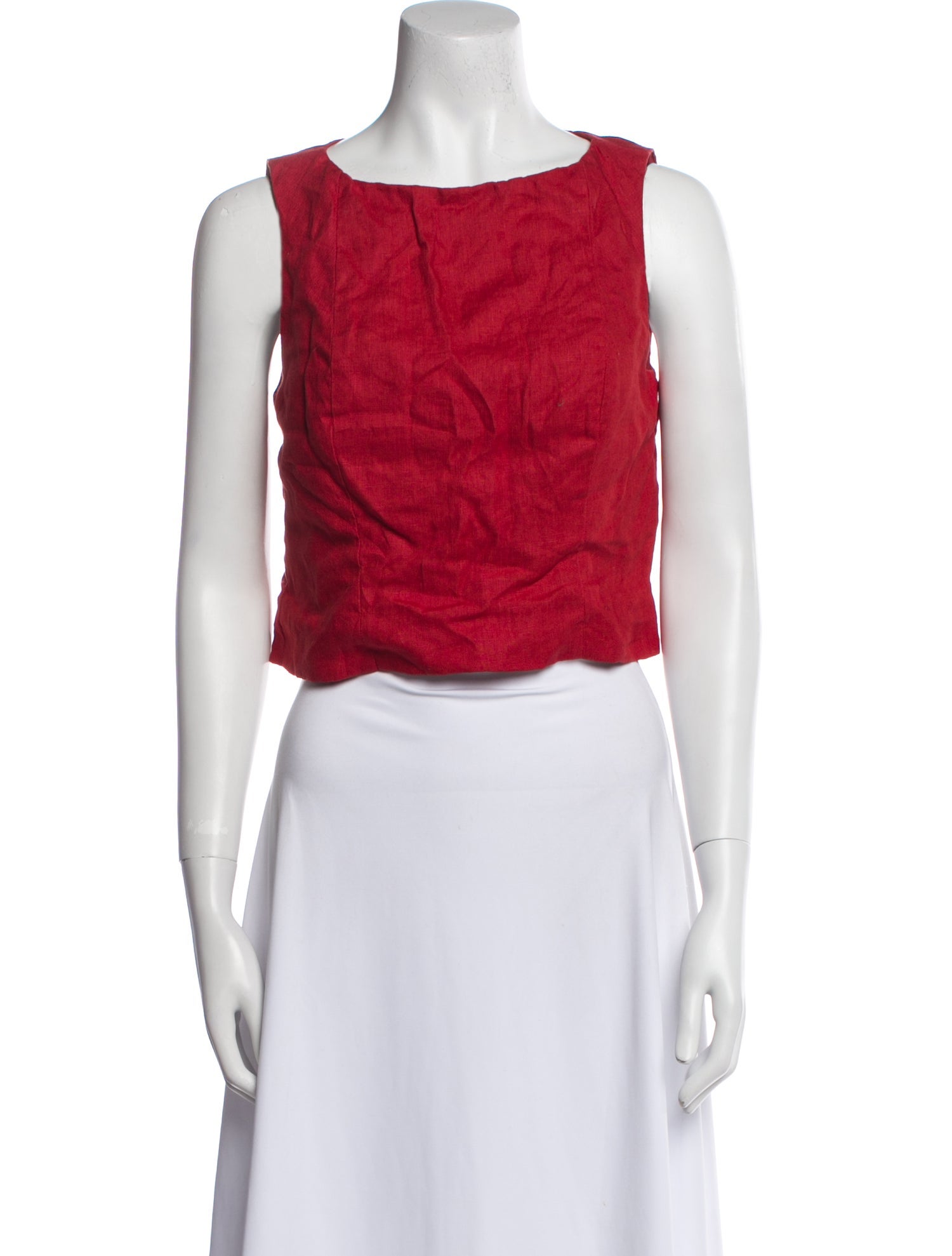 Reformation Linen Square Neckline Crop Top