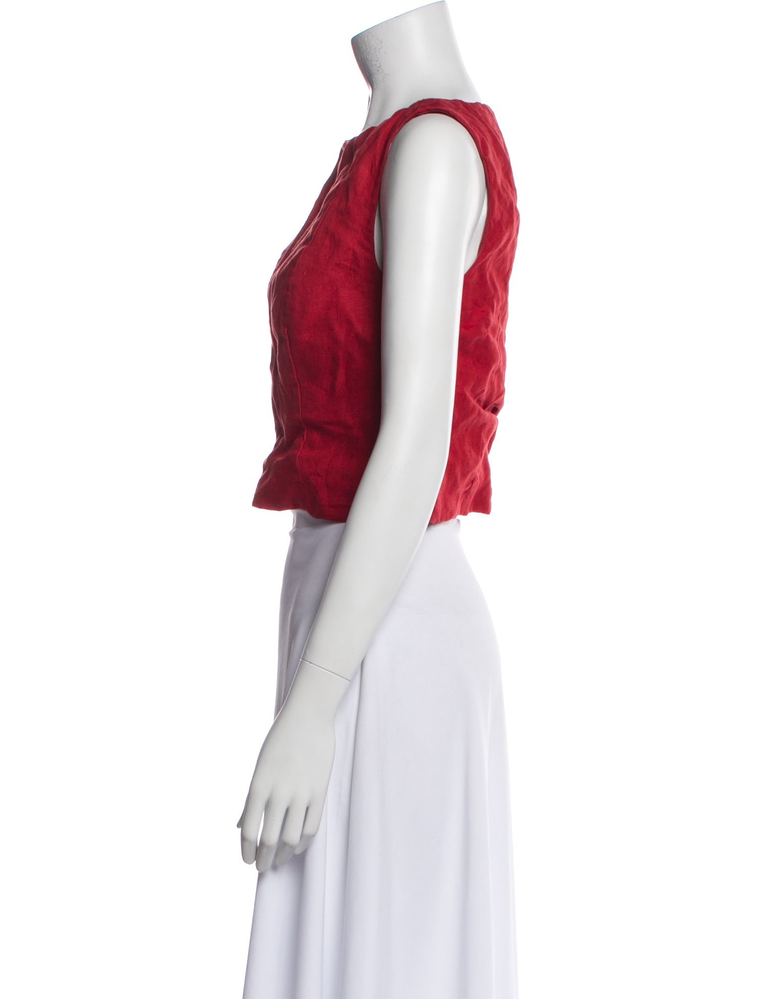 Reformation Linen Square Neckline Crop Top