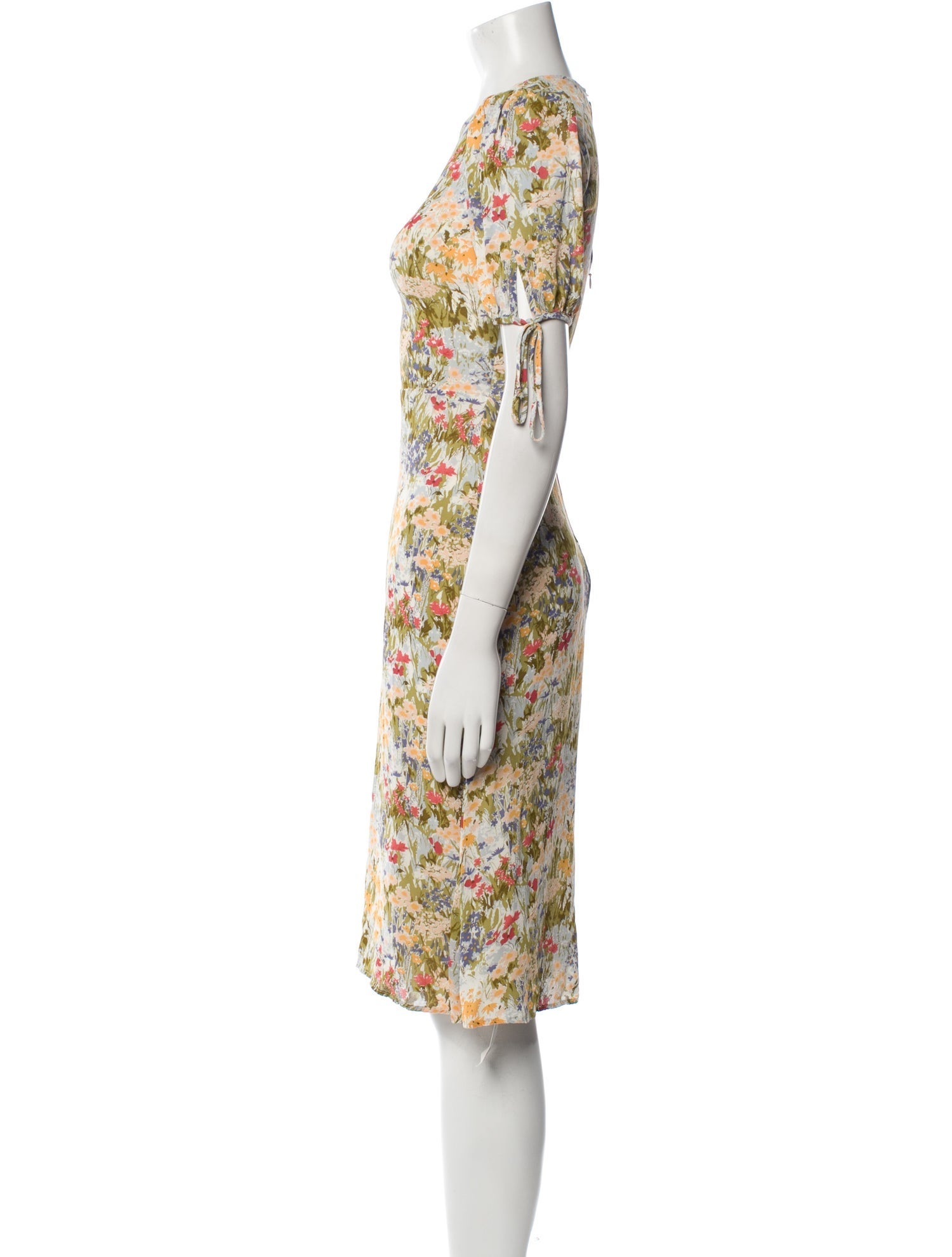 Reformation Floral Print Knee-Length Dress