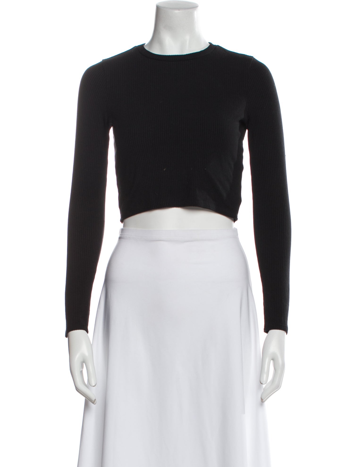 Reformation Crew Neck Long Sleeve Crop Top