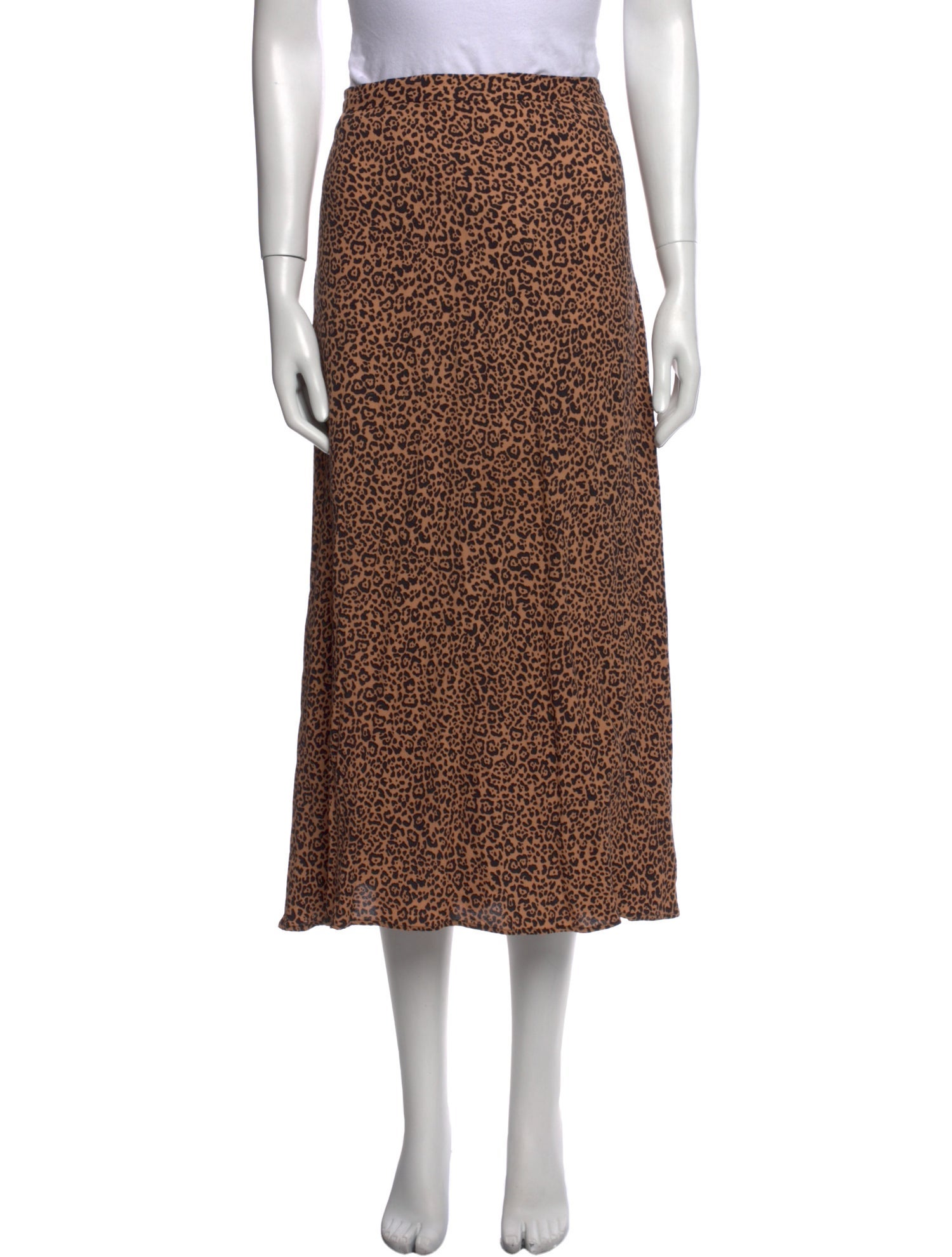 Reformation Animal Print Midi Length Skirt