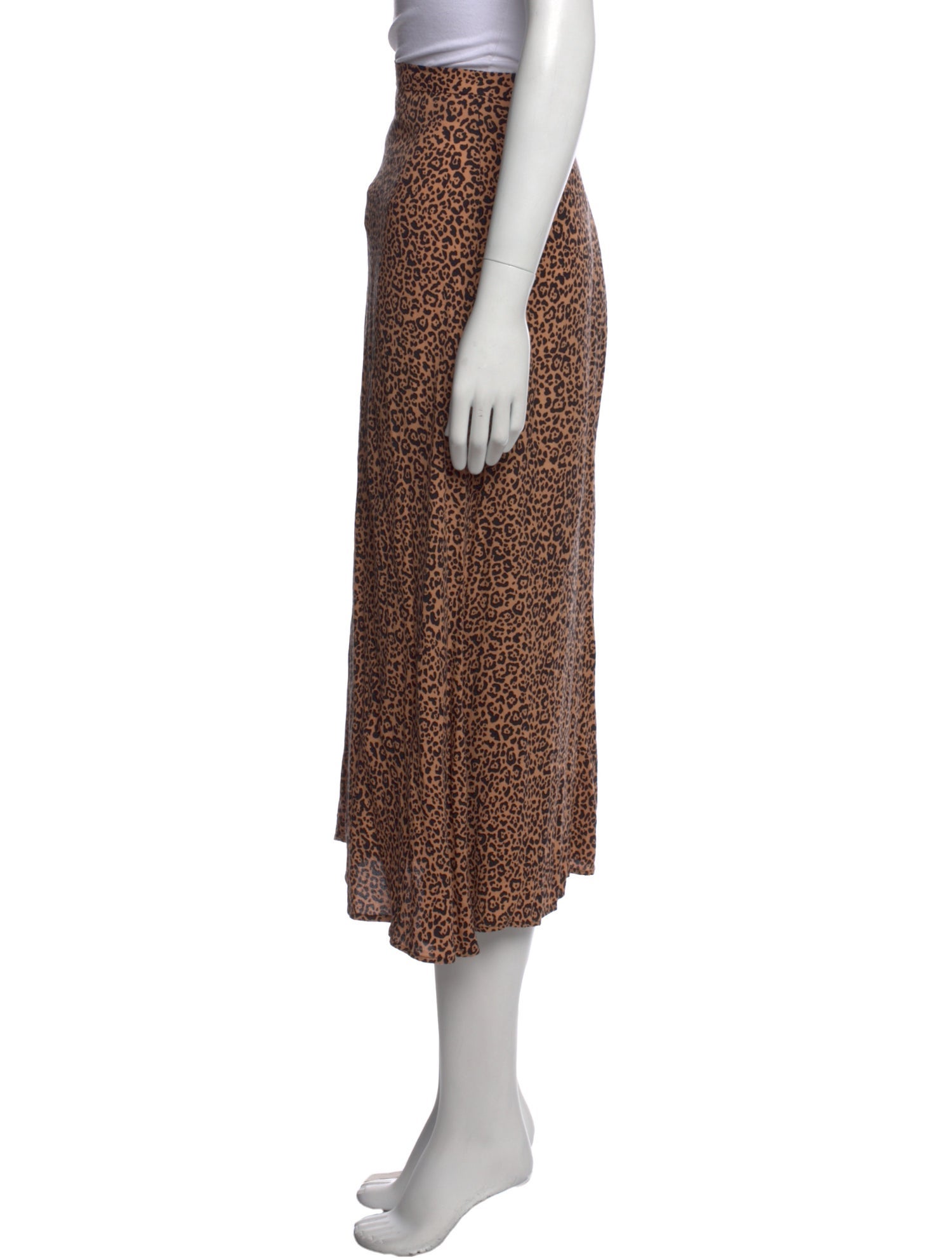 Reformation Animal Print Midi Length Skirt