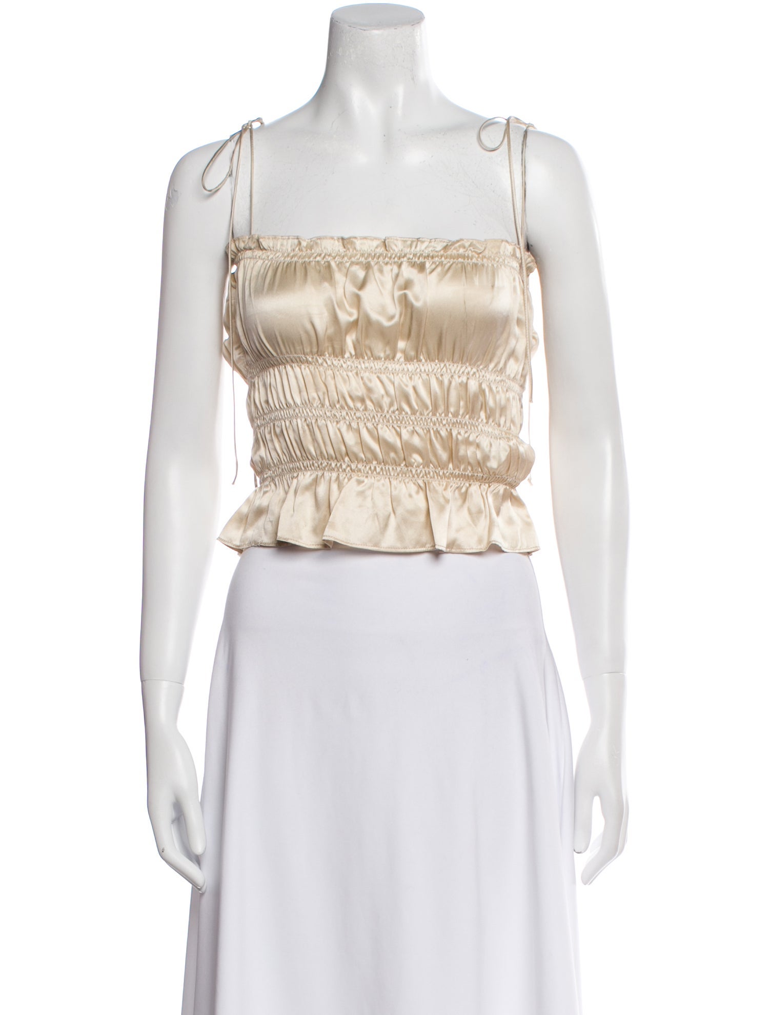 Reformation Silk Square Neckline Crop Top