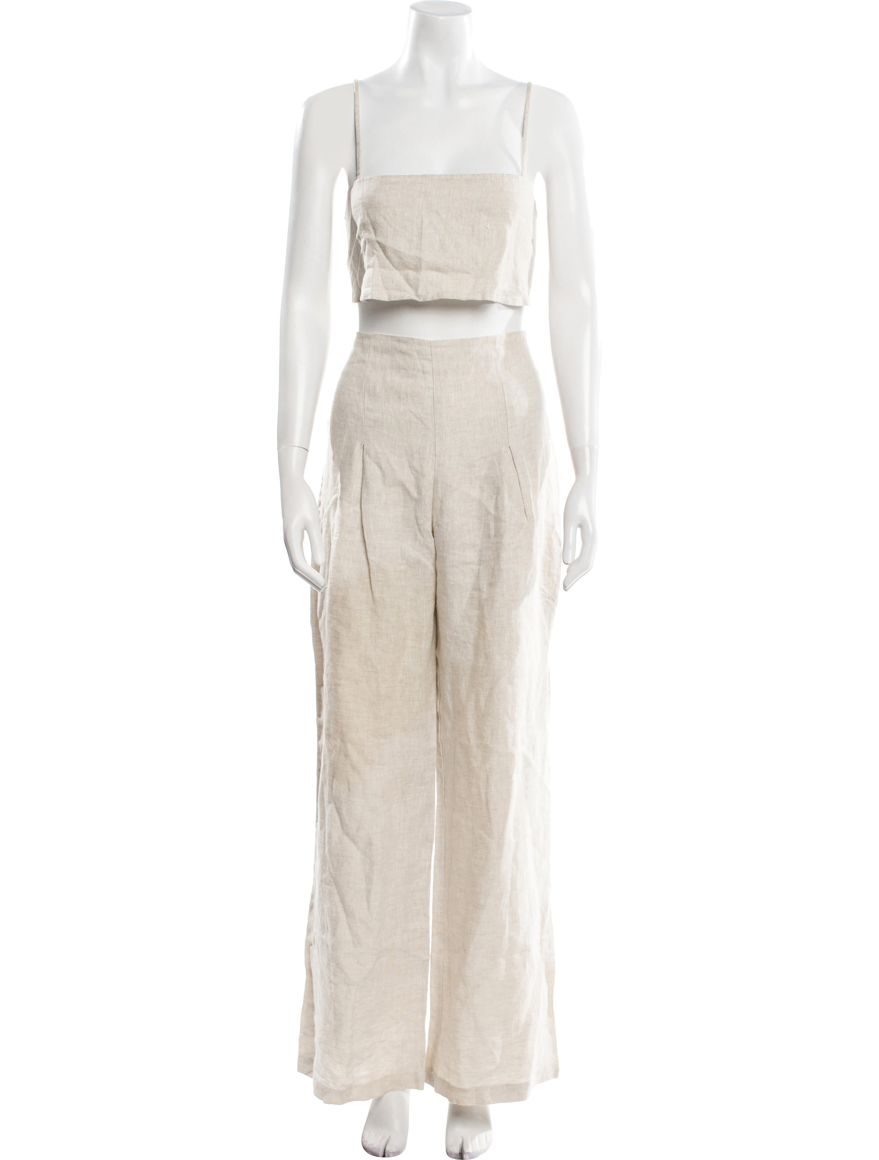 Reformation Linen Pleated Accents Pant Set