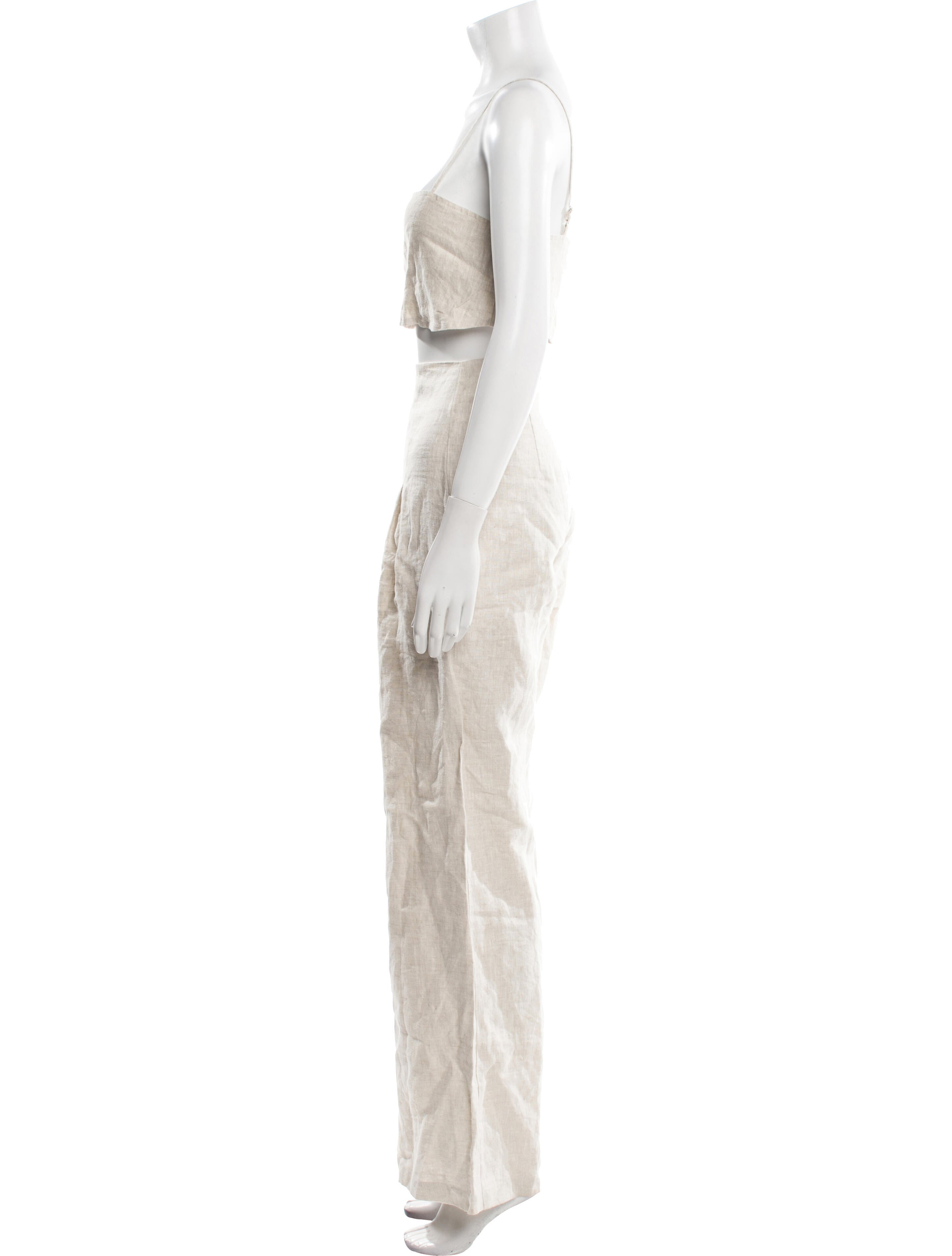 Reformation Linen Pleated Accents Pant Set
