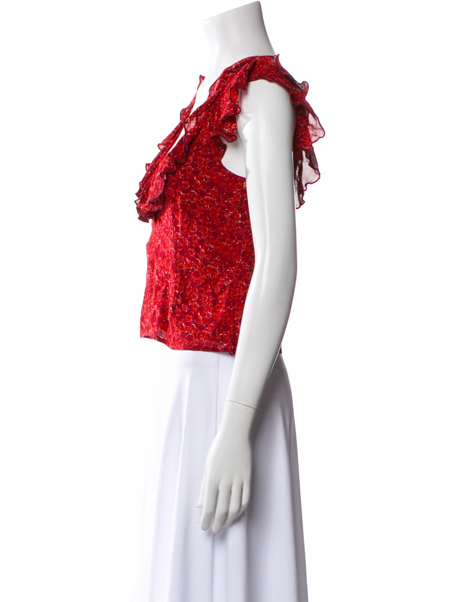 Reformation Printed V-Neck Crop Top