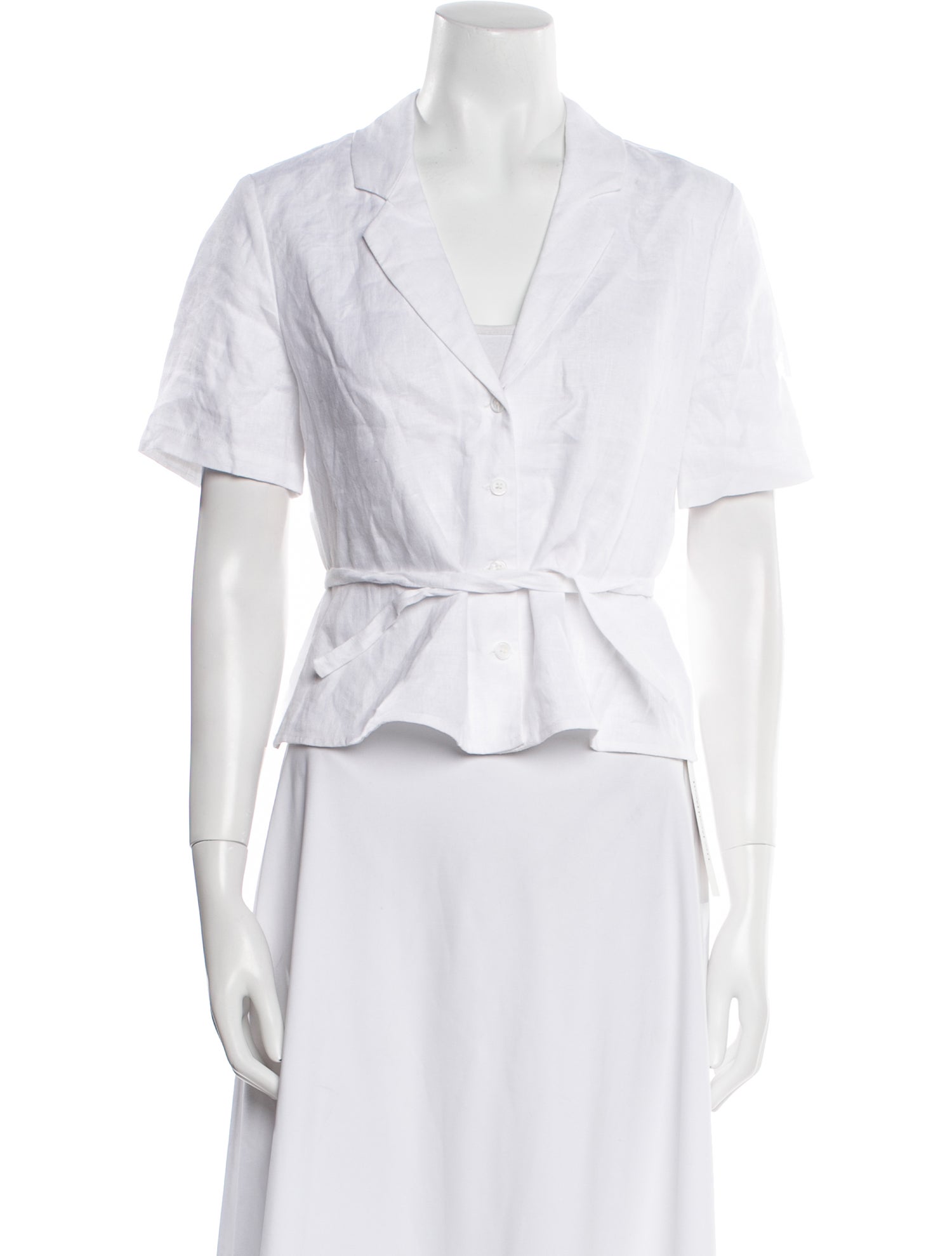 Reformation Linen V-Neck Crop Top