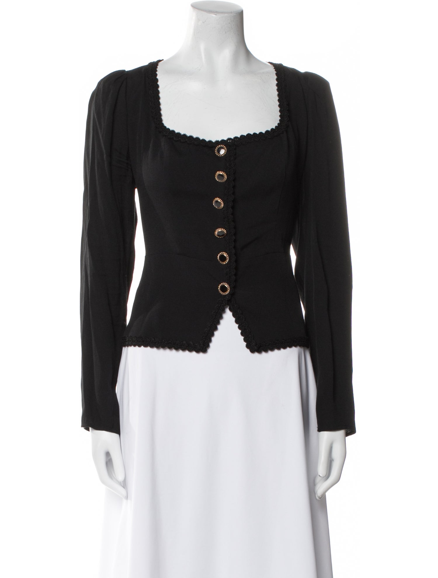 Reformation Square Neckline Long Sleeve Crop Top