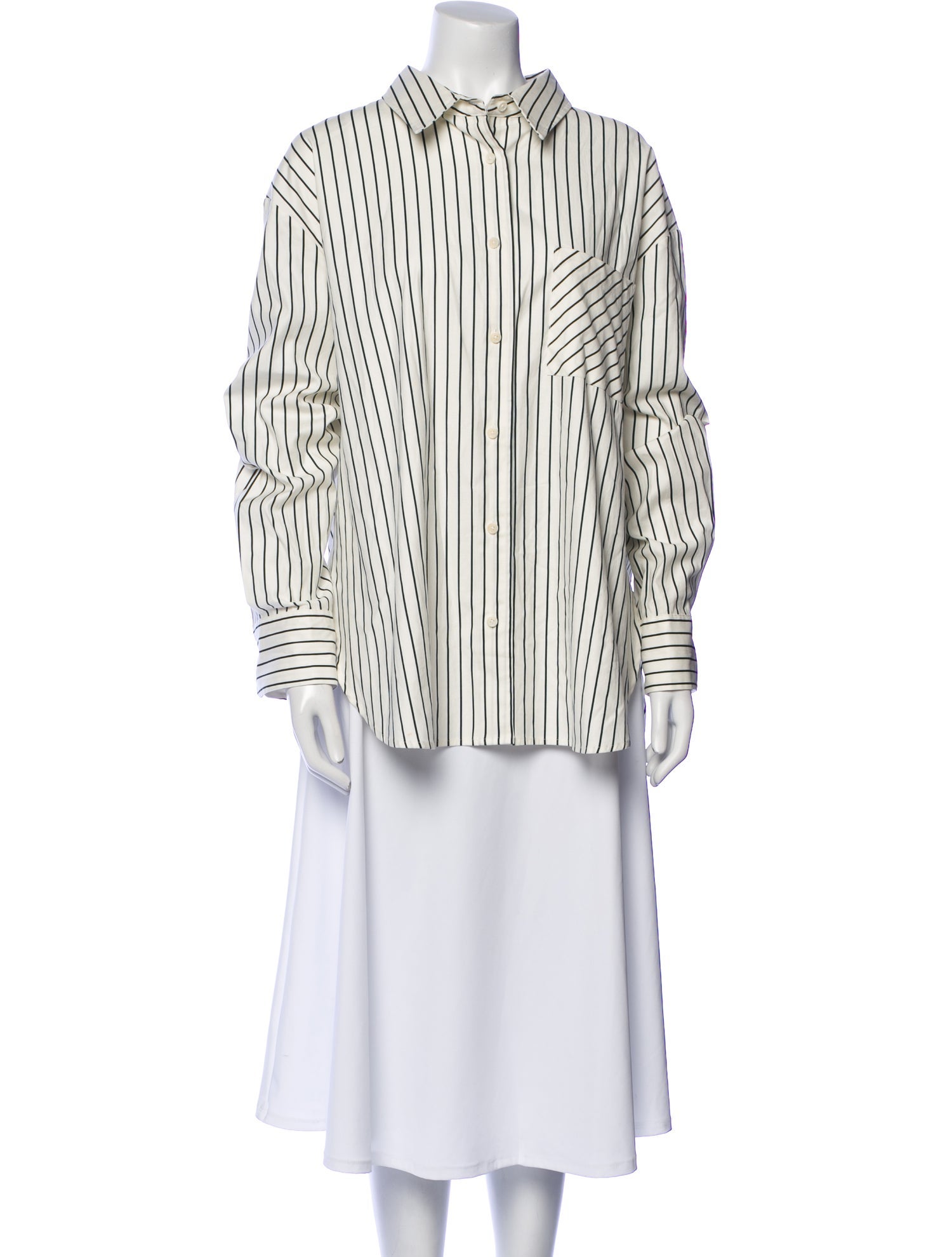 Reformation Striped Long Sleeve Button-Up Top