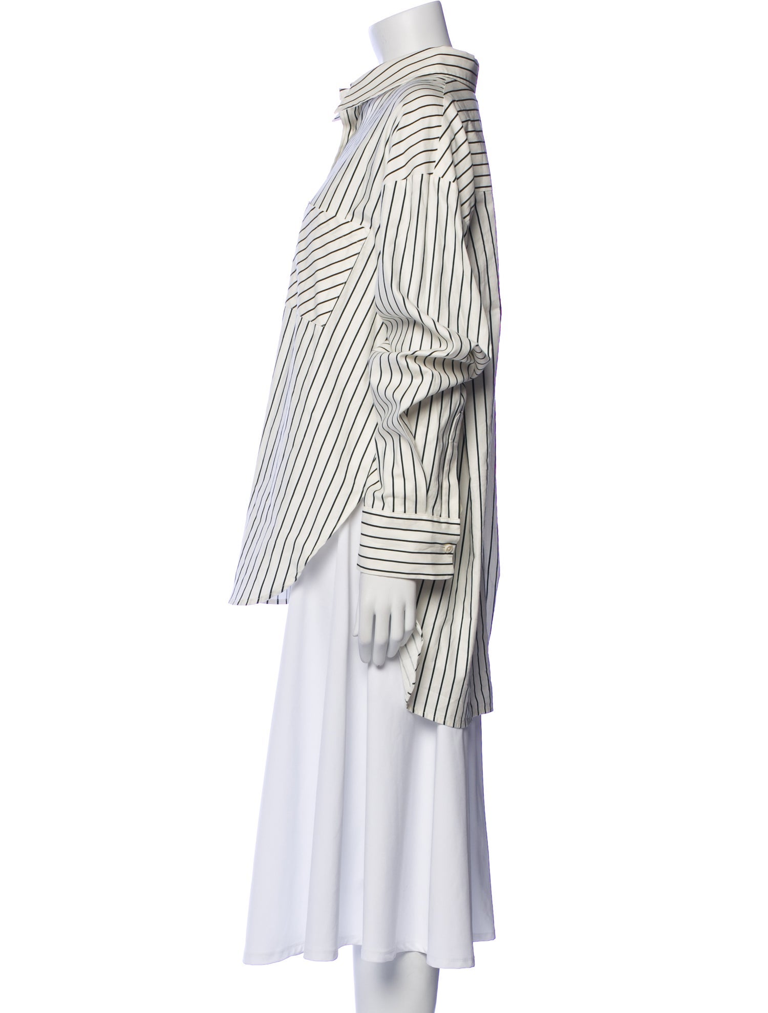 Reformation Striped Long Sleeve Button-Up Top