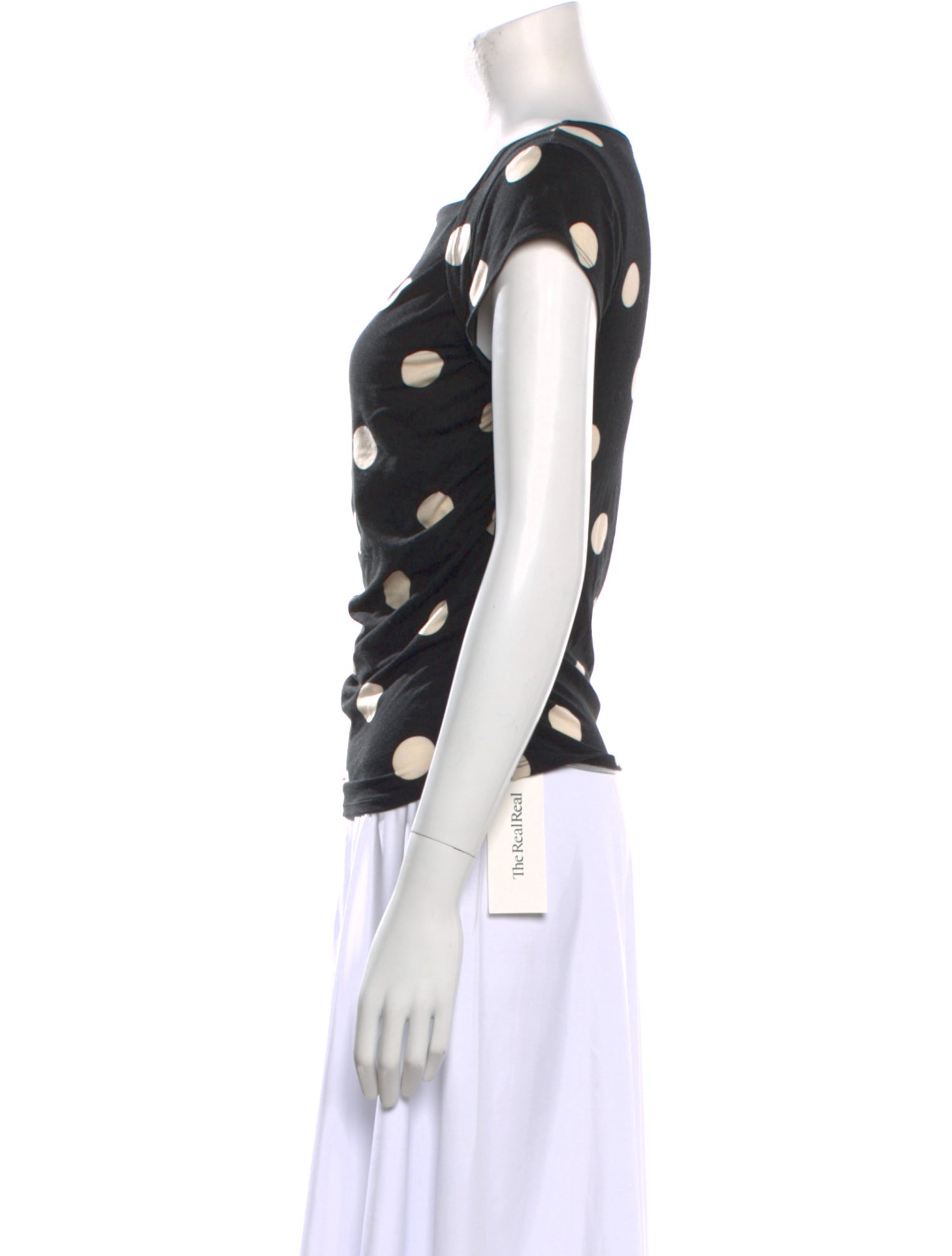 Reformation Polka Dot Print Square Neckline Blouse
