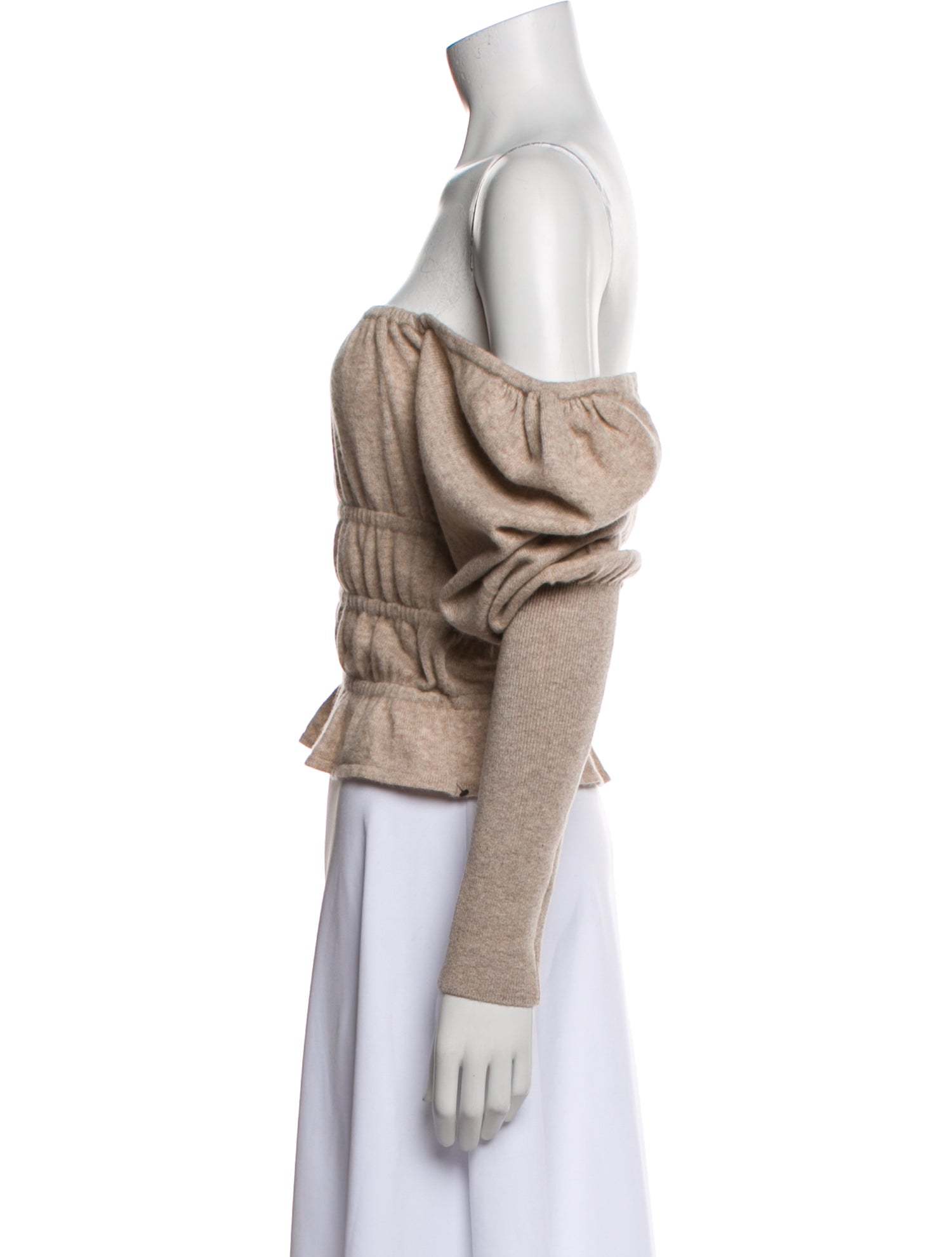 Reformation Cashmere Off-The-Shoulder Crop Top