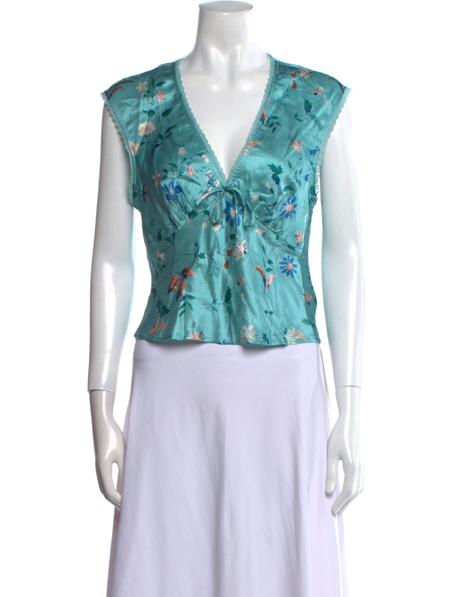 Reformation Silk Floral Print Crop Top