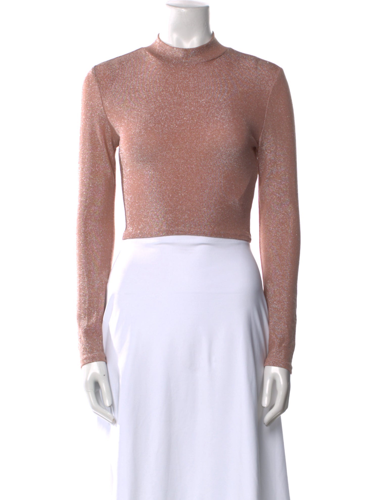 Reformation Mock Neck Long Sleeve Crop Top