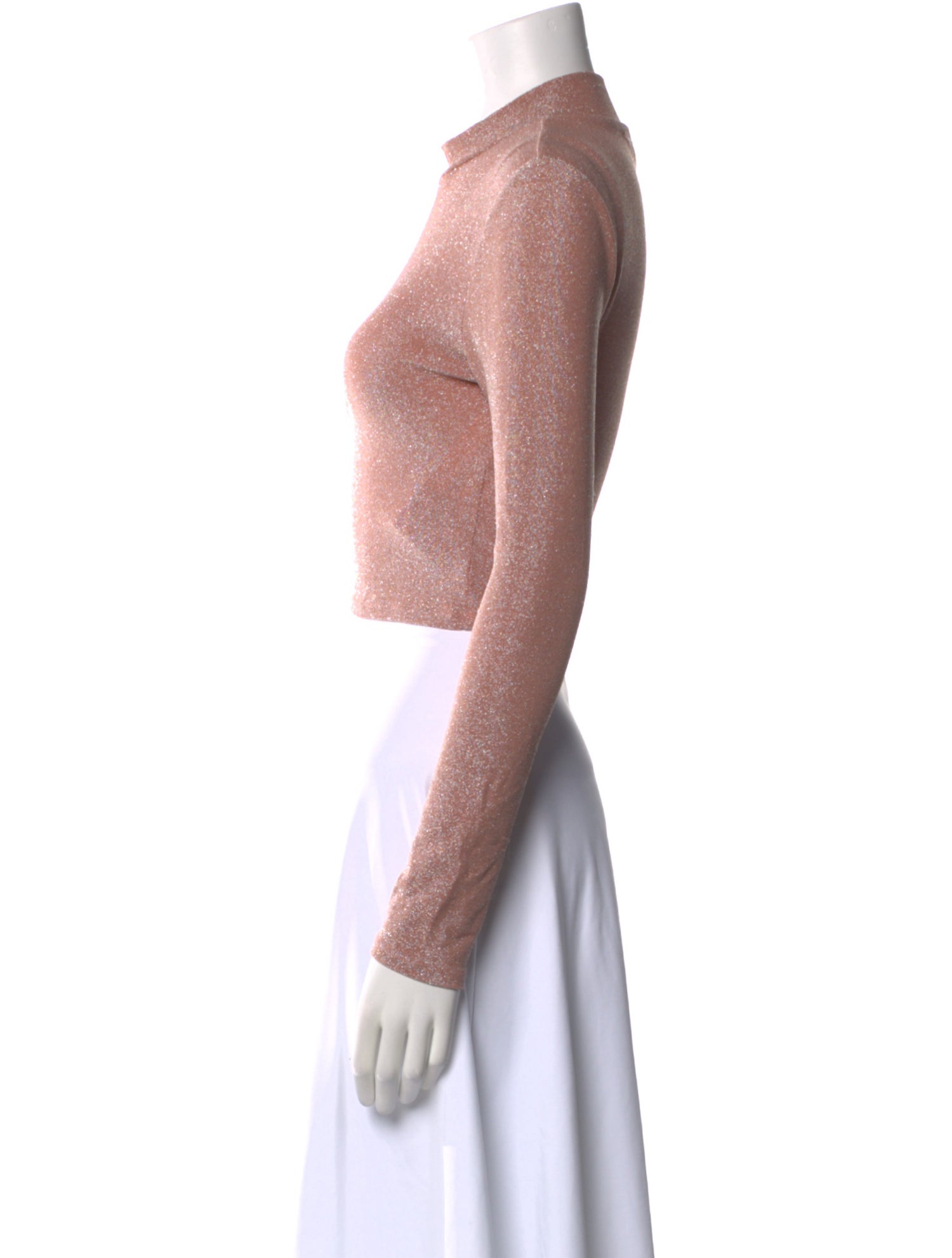 Reformation Mock Neck Long Sleeve Crop Top