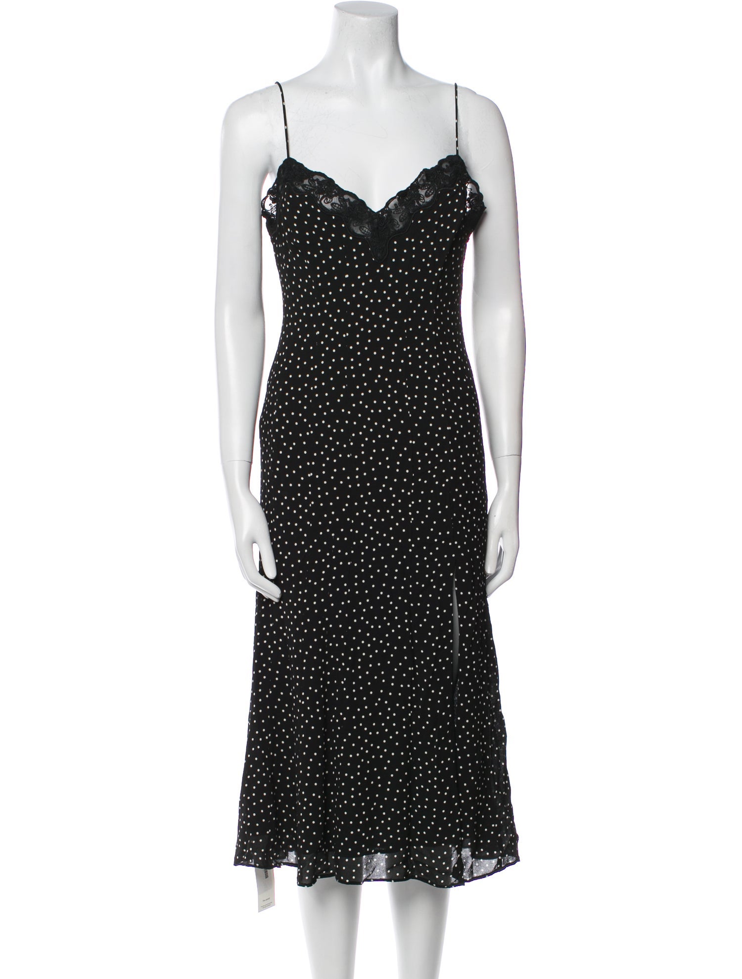 Reformation Polka Dot Print Midi Length Dress