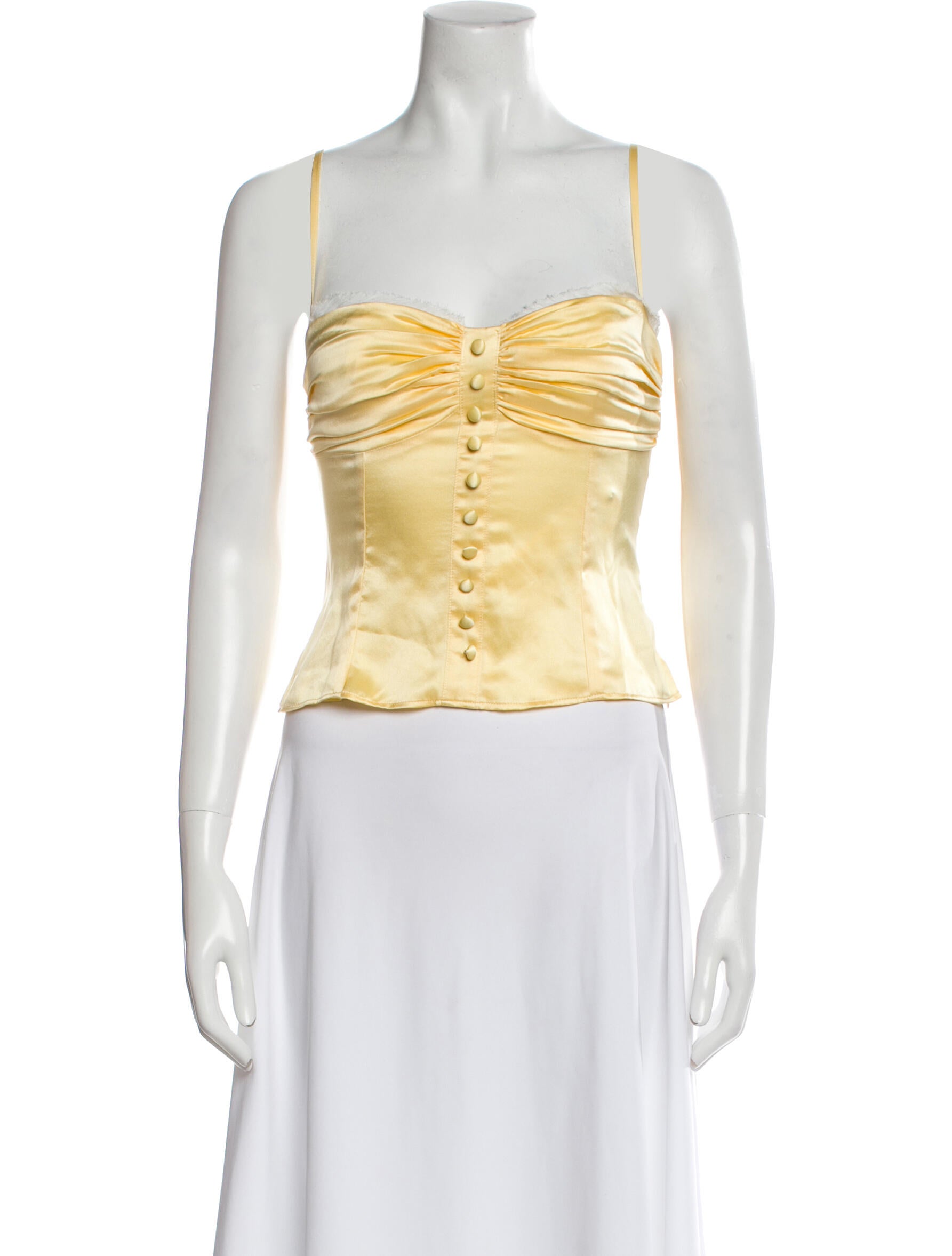 Reformation Silk Square Neckline Crop Top