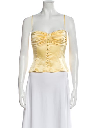 Reformation Silk Square Neckline Crop Top