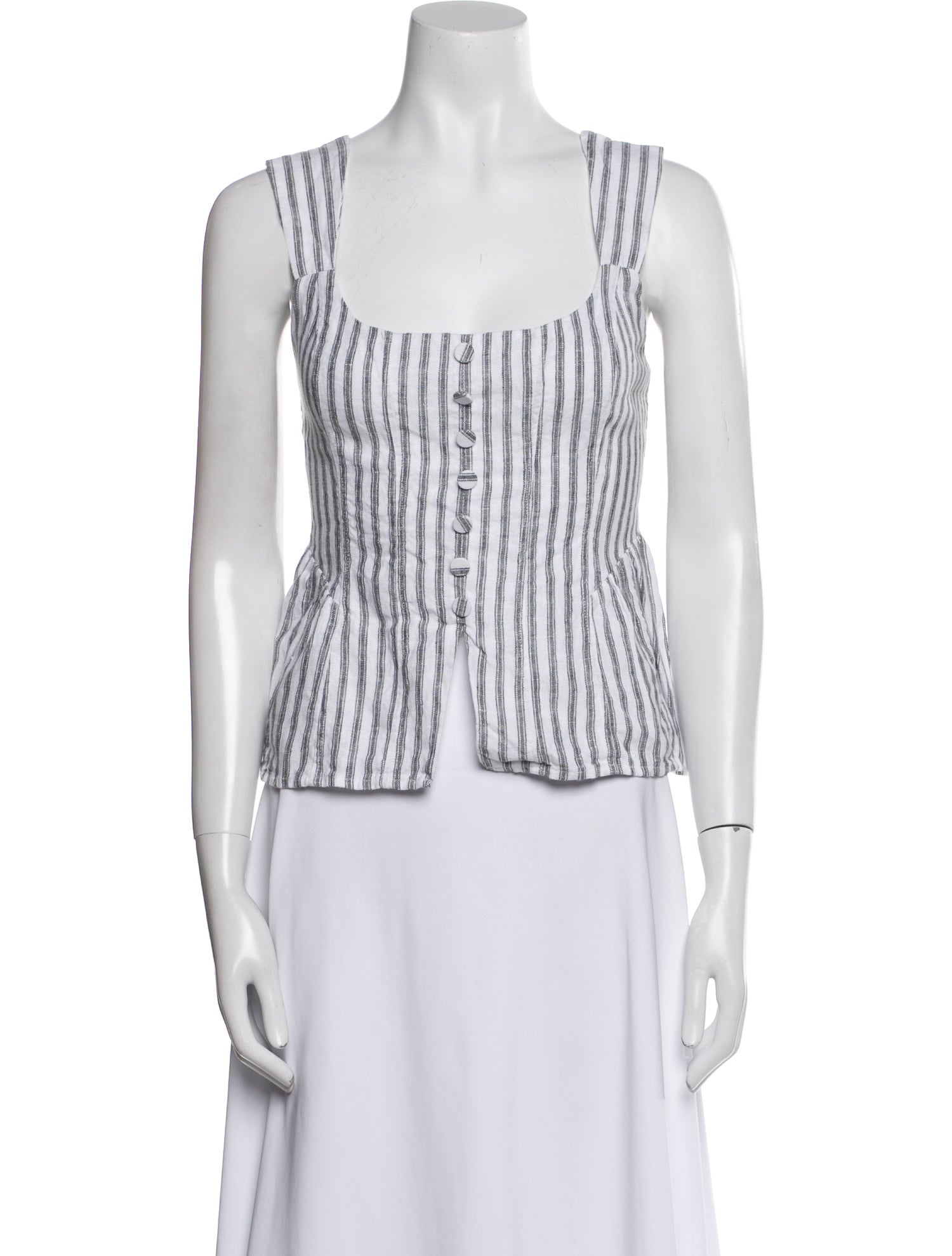 Reformation Linen Striped Crop Top