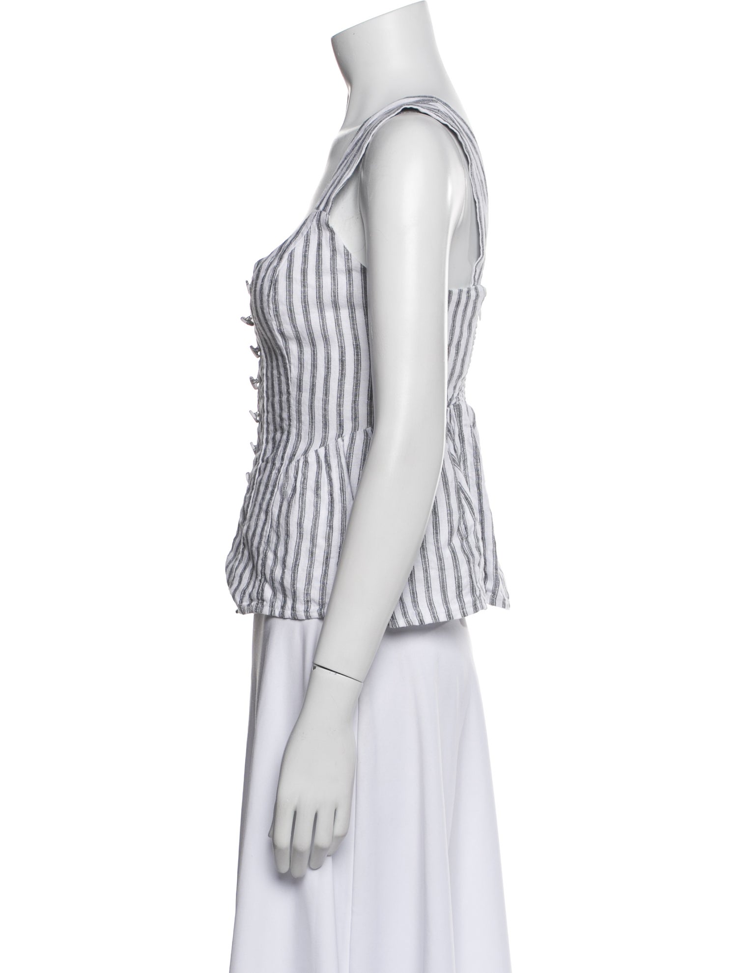 Reformation Linen Striped Crop Top