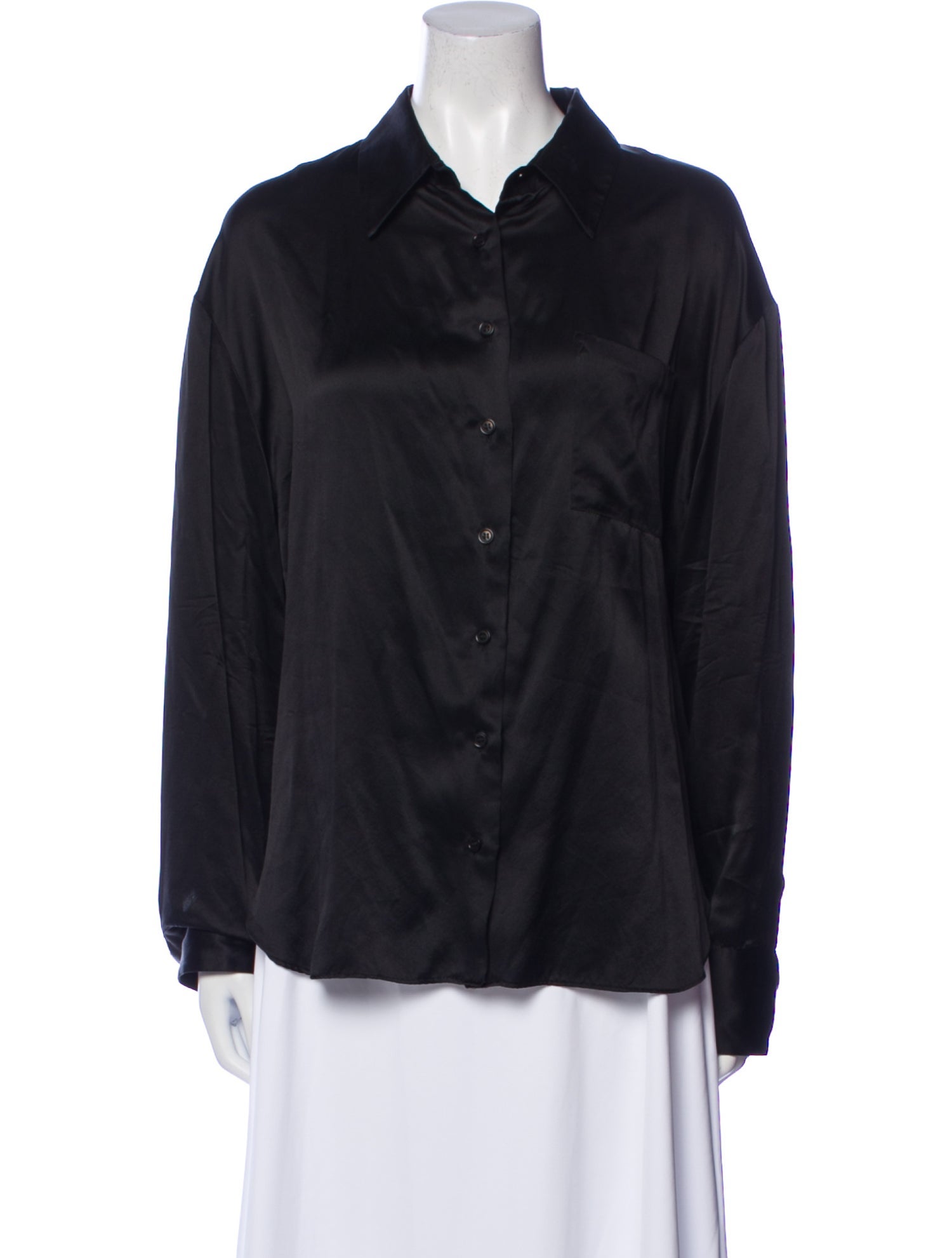Reformation Silk Long Sleeve Button-Up Top w/ Tags