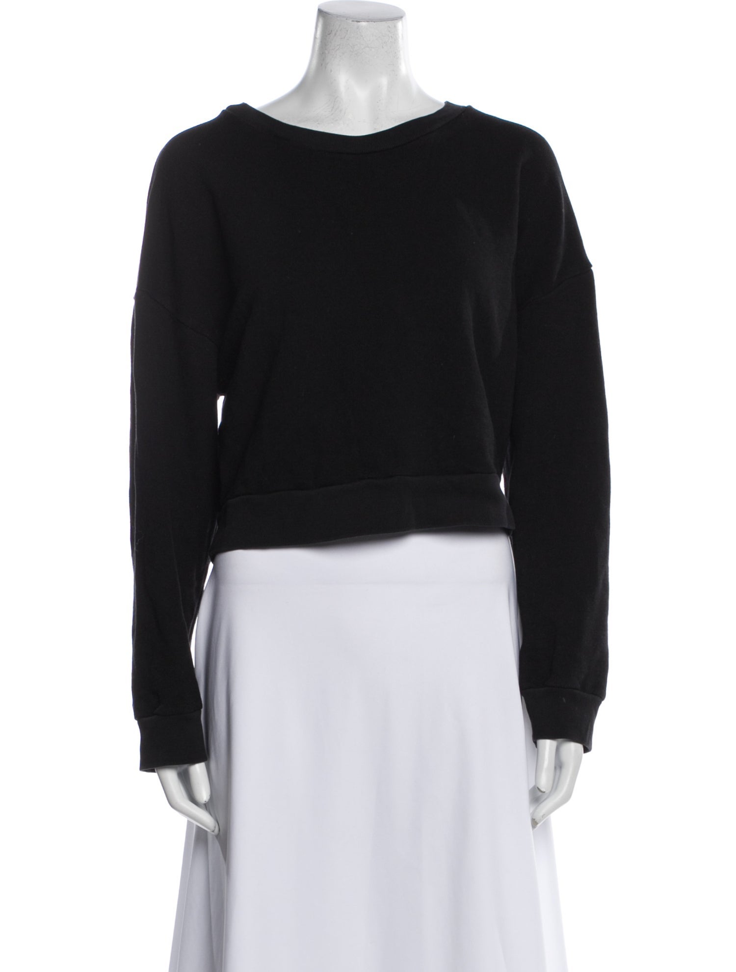 Reformation Bateau Neckline Long Sleeve Crop Top