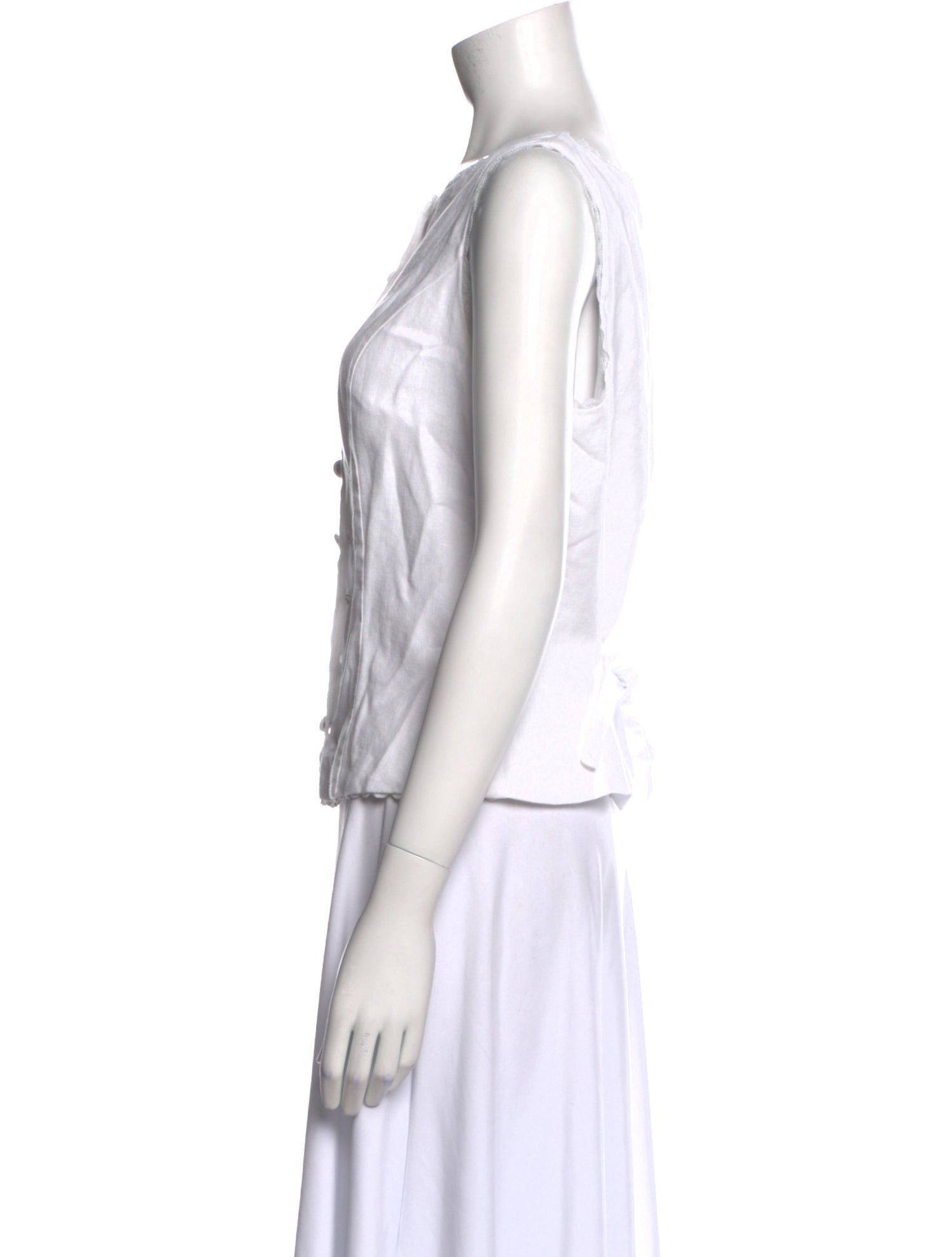 Reformation Linen Bateau Neckline Top