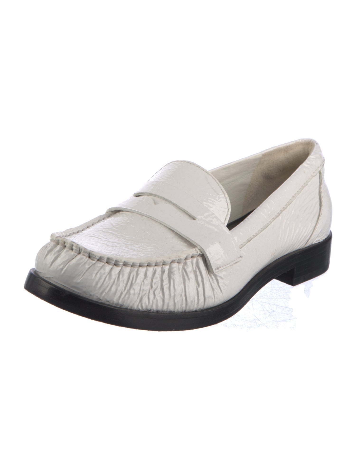 Reformation Patent Leather Colorblock Pattern Loafers