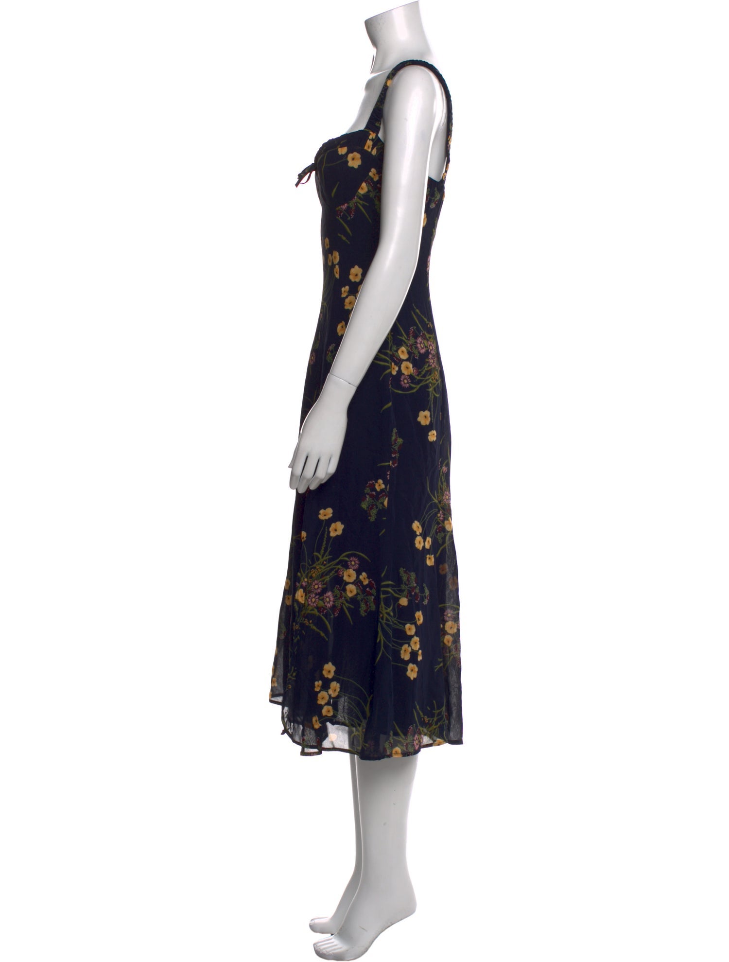 Reformation Floral Print Midi Length Dress