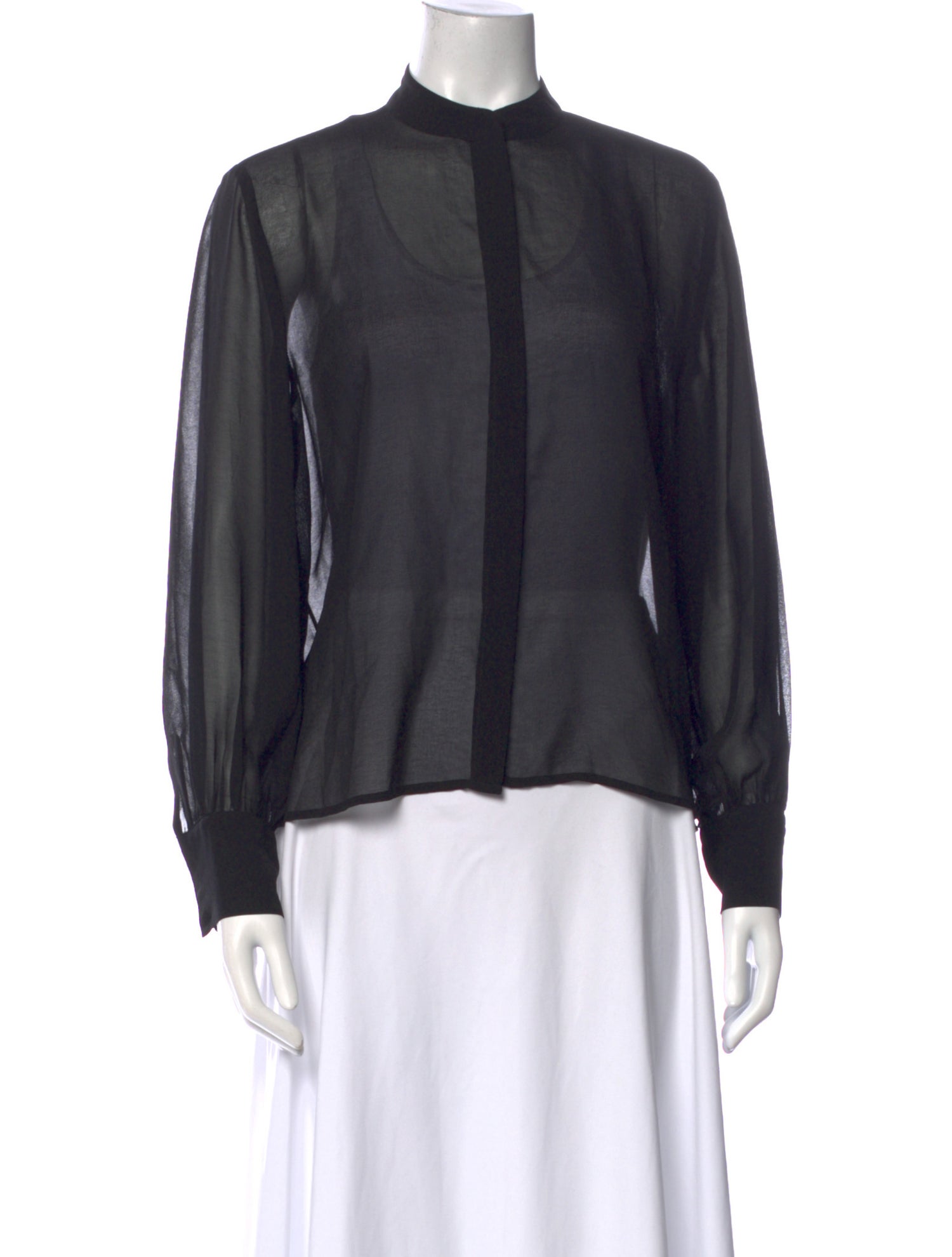 Reformation Mock Neck Long Sleeve Blouse