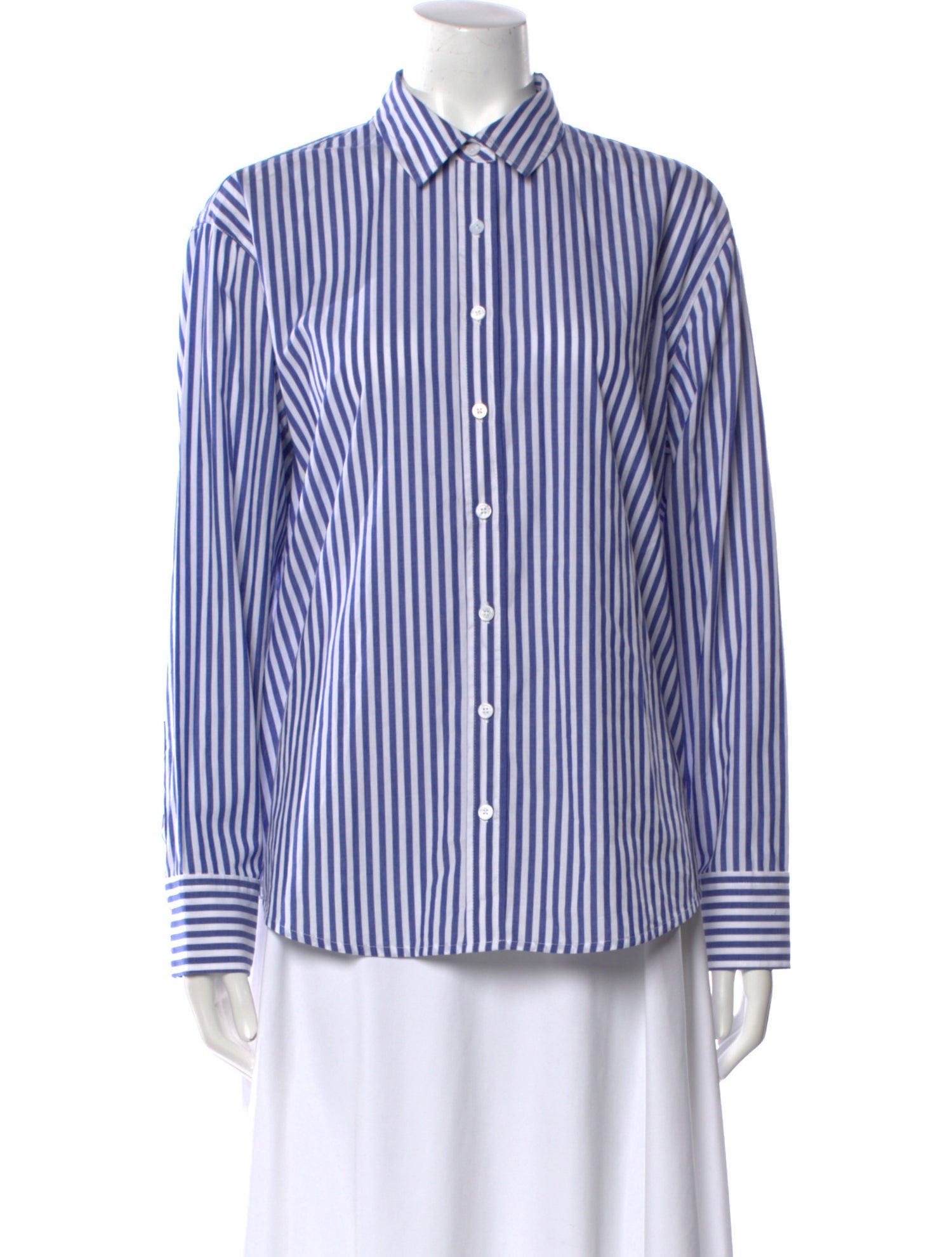 Reformation Striped Long Sleeve Button-Up Top